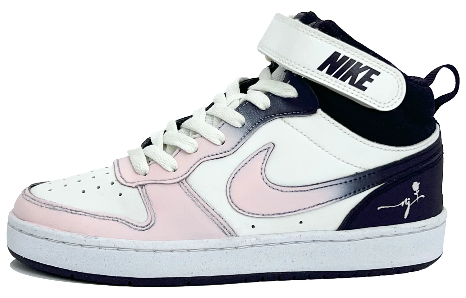 Nike Кроссовки Court Borough 2 Rose Nebula из кожи, устойчивые к истиранию, дышащие, с противоскользящей подошвой, средний верх — фото 3