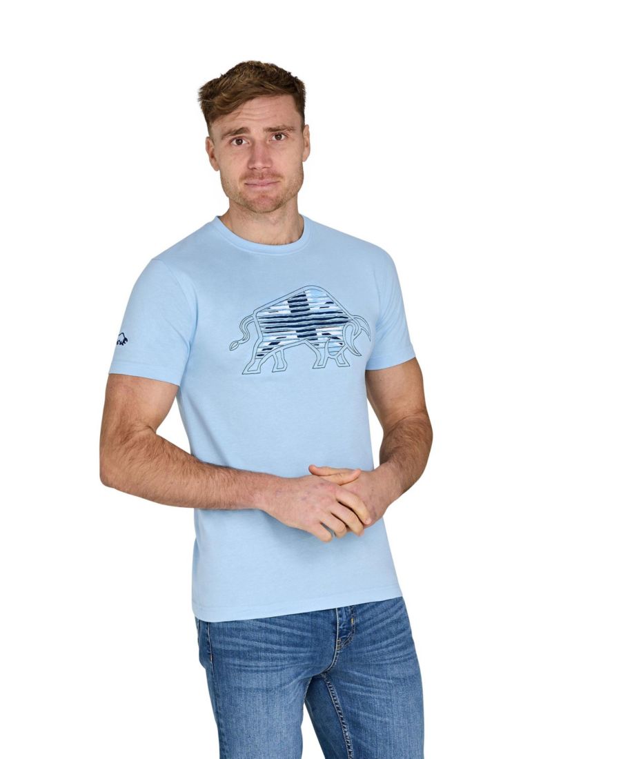 

Мужская футболка Slash Bull Raging Bull, Sky blue, Серый, Мужская футболка Slash Bull Raging Bull, Sky blue