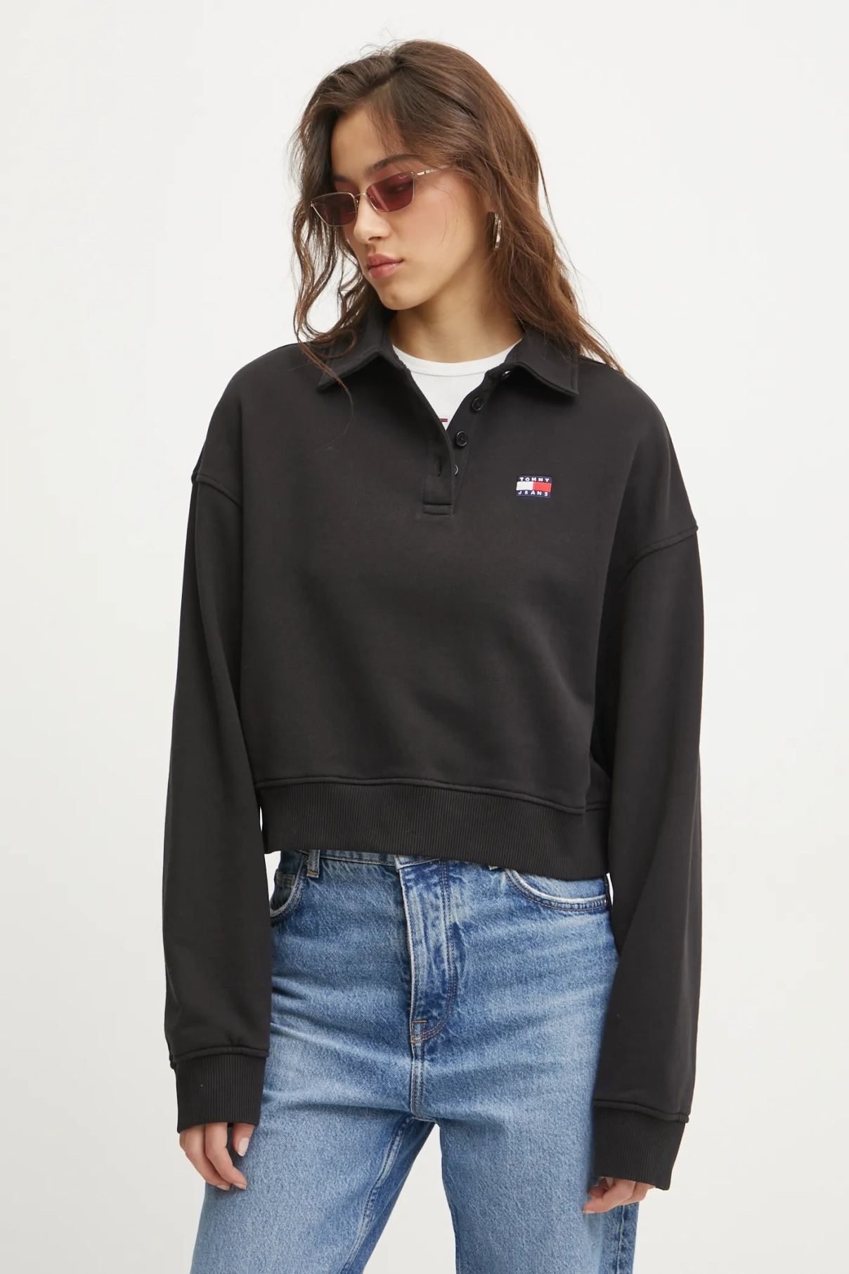 

Хлопковая толстовка Tommy Jeans, черный