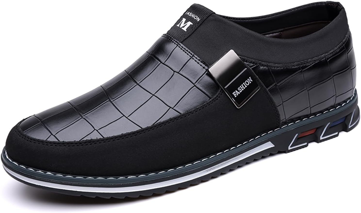 

Мужские лоферы EGGDK, комфортные мягкие слипоны, повседневная обувь, модные кожаные с вставками, на платформе, для прогулок, офиса, вечеринок и формальных мероприятий, черный