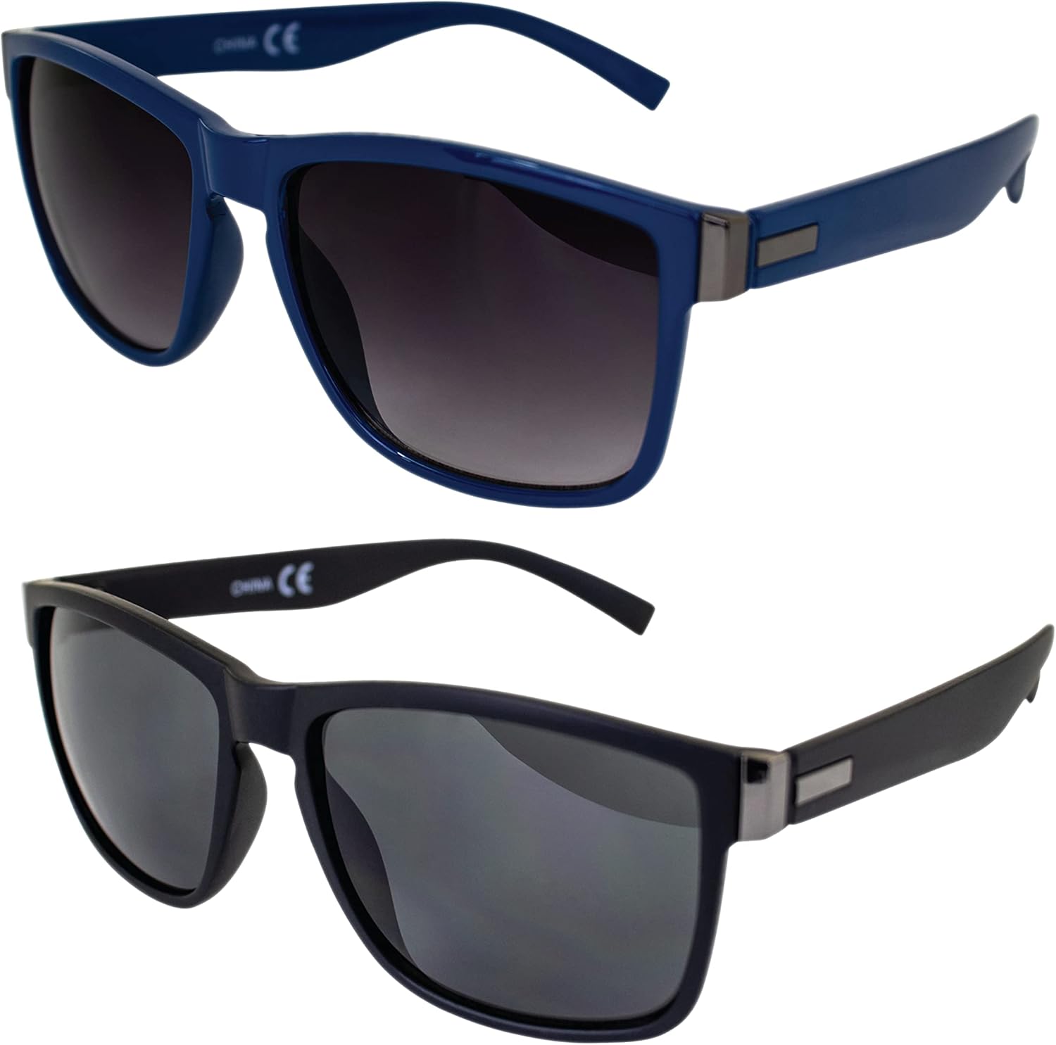 

Солнцезащитные очки AlterImage Drift Sports Fashion Retro для мужчин и женщин, 2 пары: синие с градиентными дымчатыми линзами и черные с дымчатыми линзами в оправе, Blue-smoke/Black-smoke