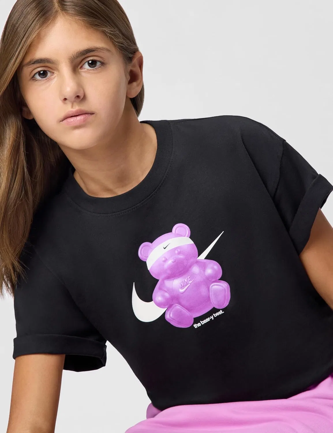 Футболка для девочек Nike, черный — фото 3