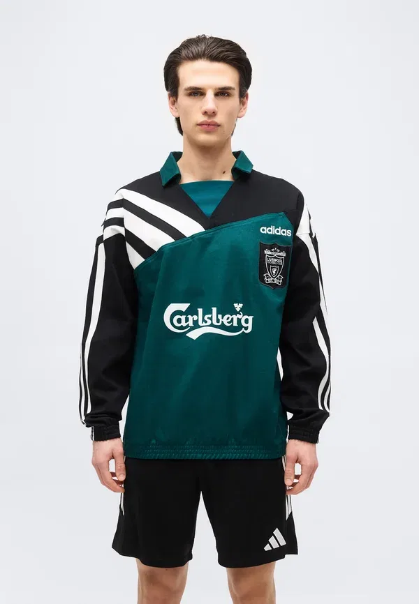 Толстовка Liverpool FC Drill 95 Club Wear Adidas Performance, насыщенный зелёный/чёрный