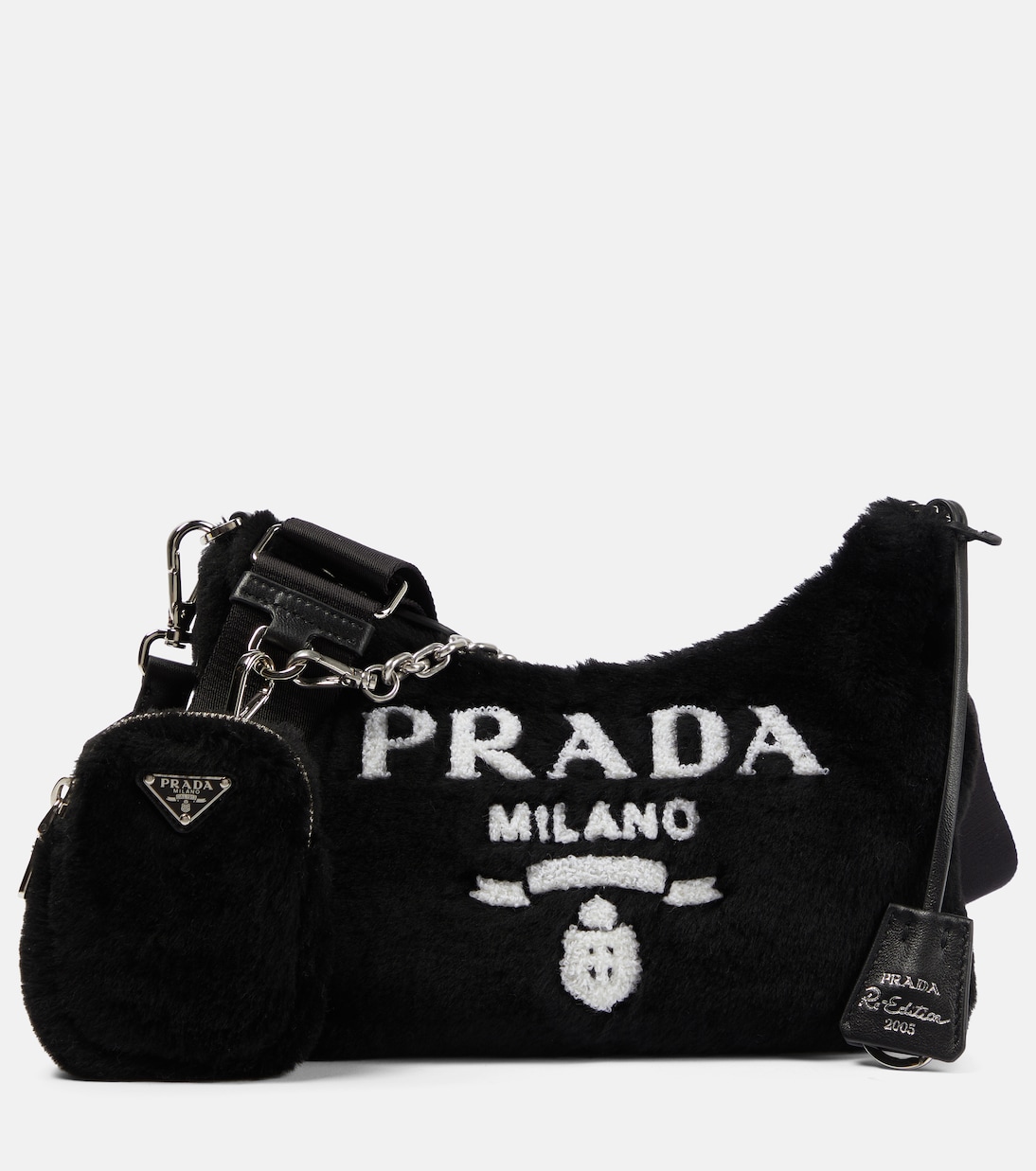 

Редакция 2005 Маленькая сумка через плечо Prada, Nero+Bianco