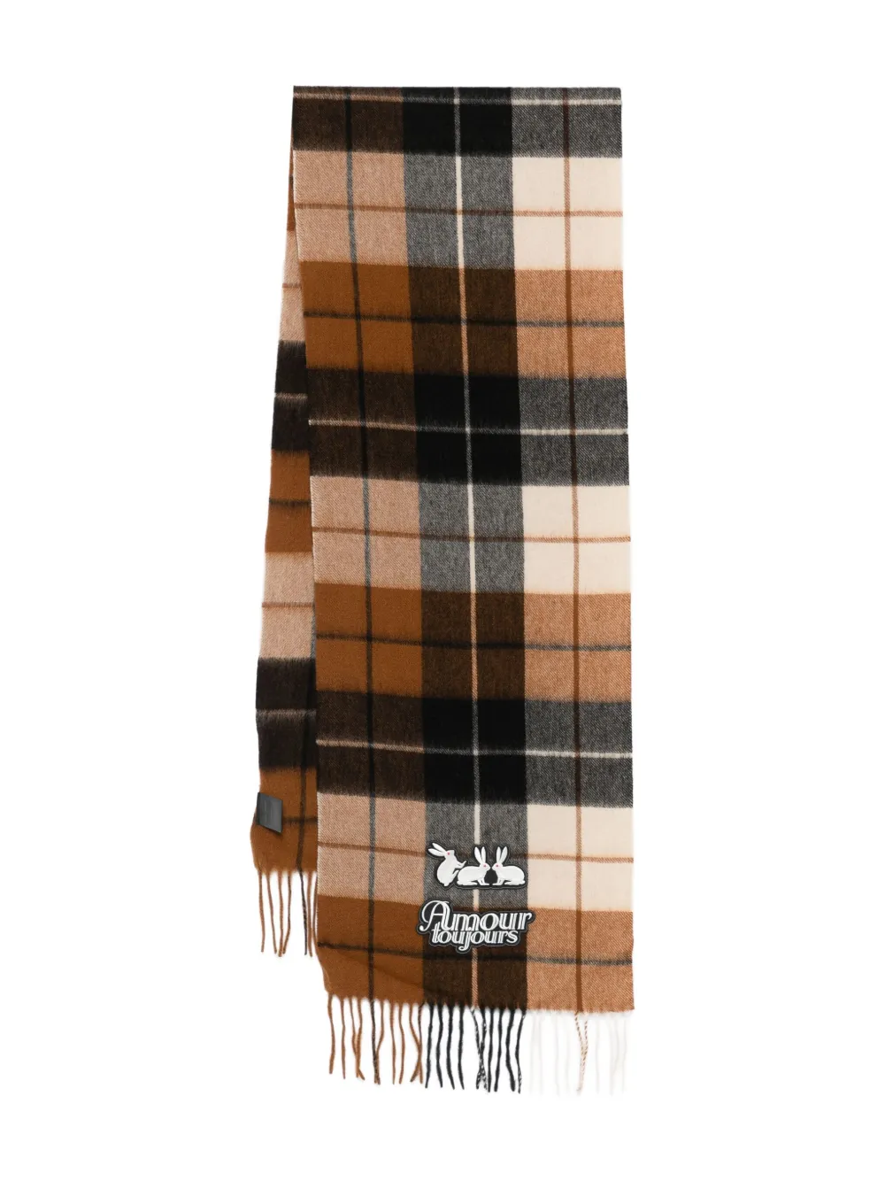 

Клетчатый шерстяной шарф CARNE BOLLENTE, коричневый