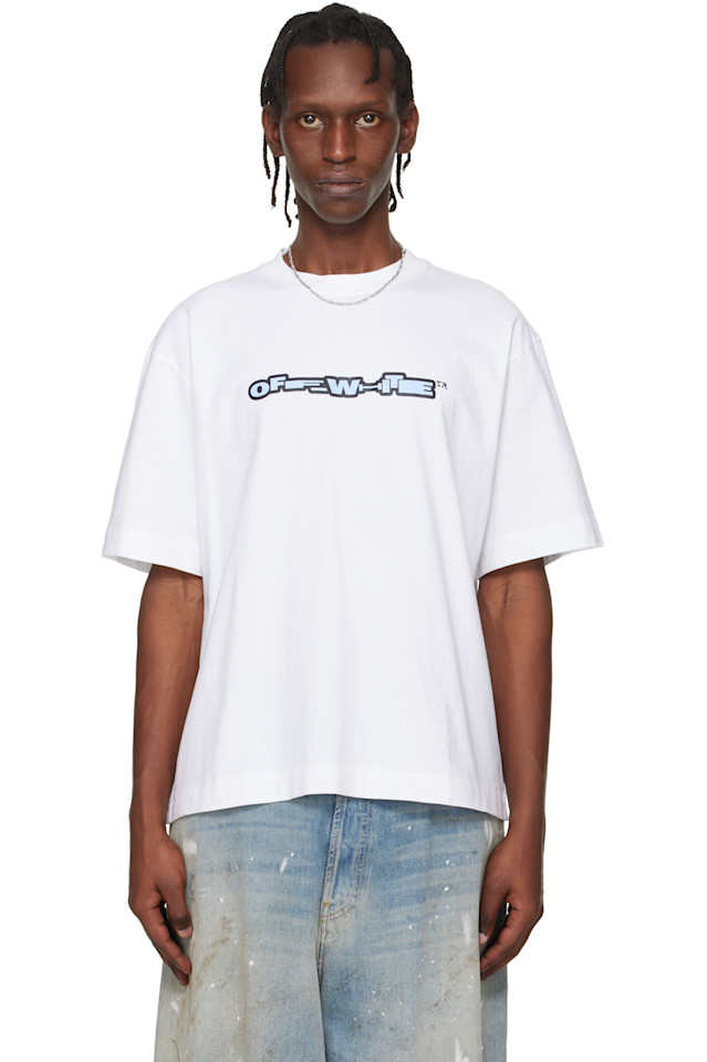 

Off-White Белая футболка для скейтбординга с бейсбольной стрелкой