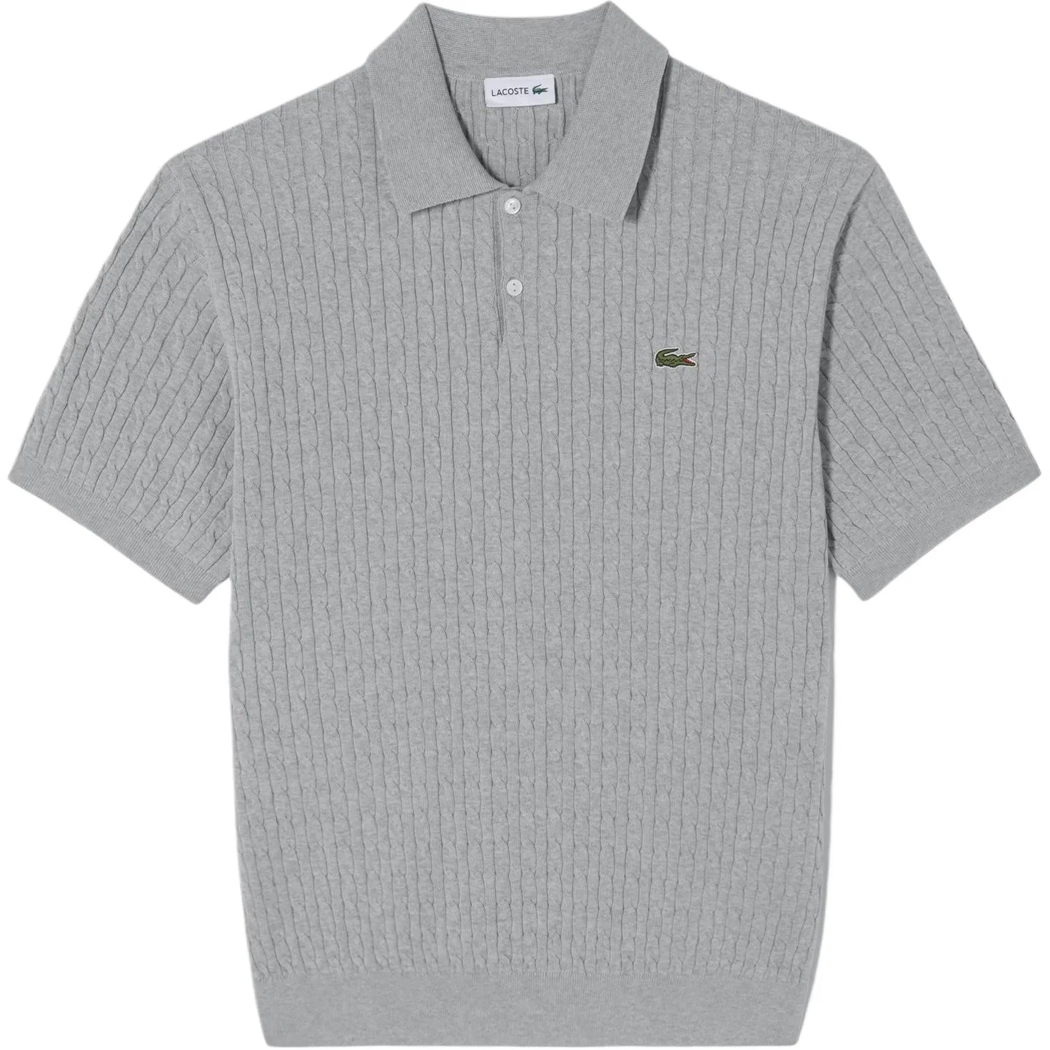 Поло LACOSTE серебристо-серое