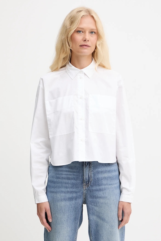 

Хлопковая рубашка Armani Exchange, белый