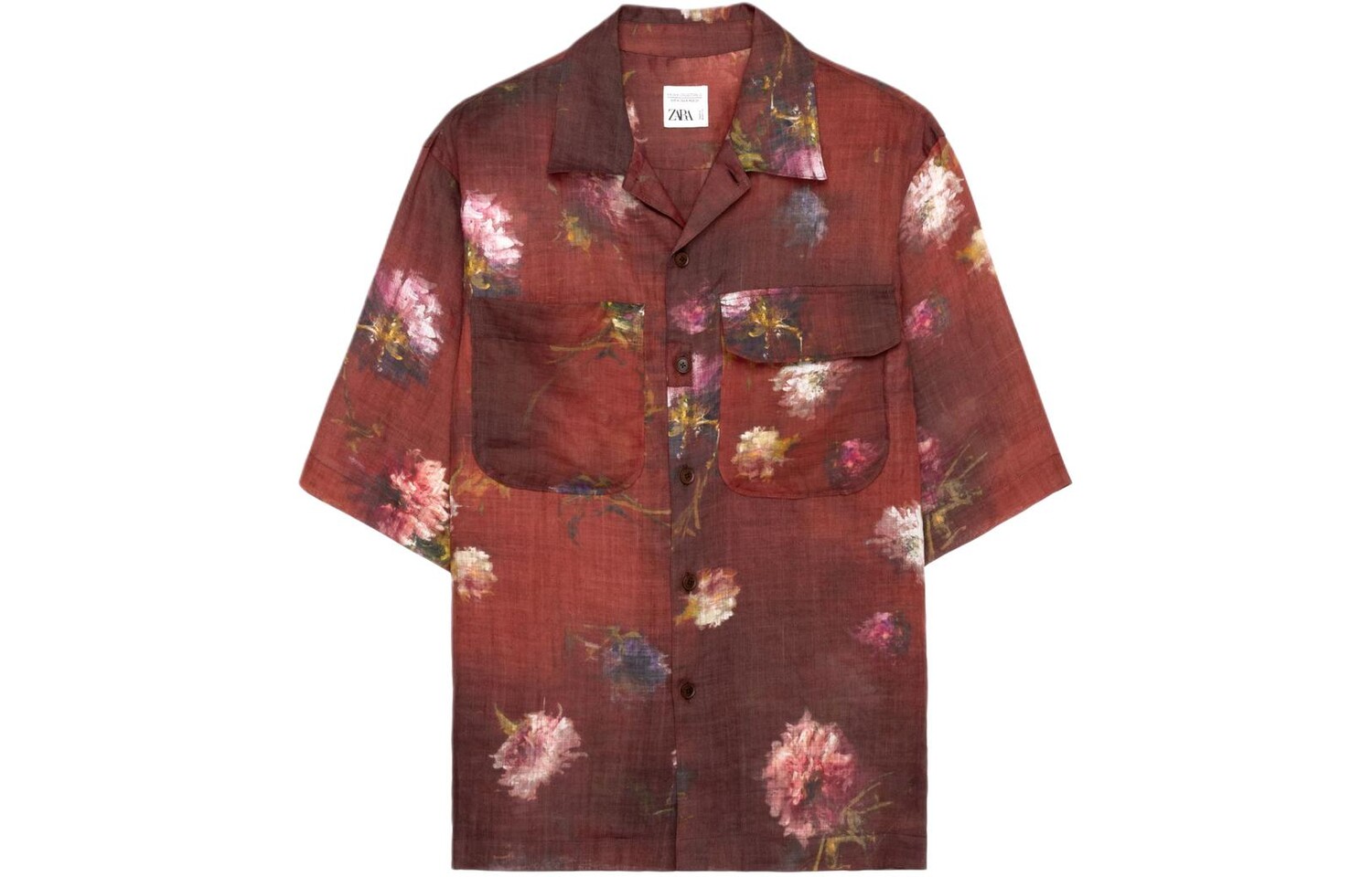 

Рубашка мужская красная Zara, красный