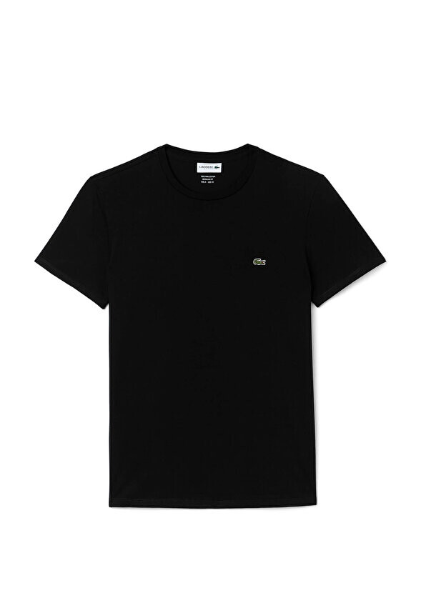 Футболка мужская Lacoste стандартного кроя с круглым вырезом, хлопок, черная