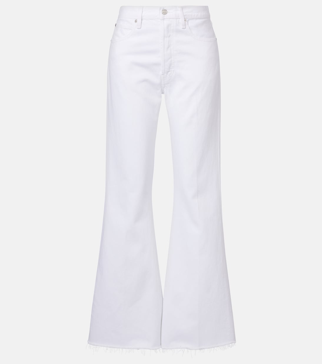 

Расклешенные джинсы Lax Frame, White Raw Fray