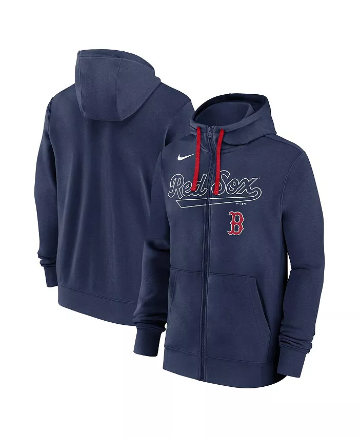 

Мужская толстовка с капюшоном на молнии Boston Red Sox Knockout Script, цвет navy Nike