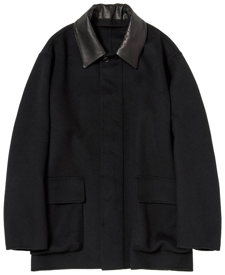 

Куртка-блузон Auralee из кашемира и меланжа, сшитая вручную, черный