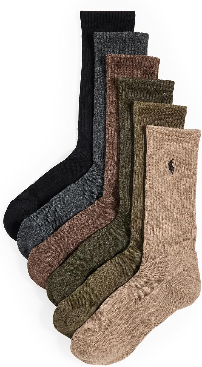 

Polo Ralph Lauren мужские повседневные носки Crew, 6 пар