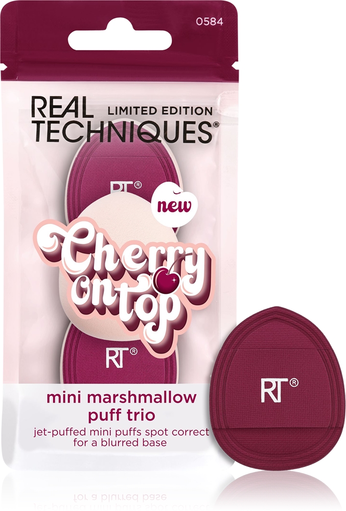 

Мини-Спонж для макияжа Marshmallow Puff Trio с вишенкой на верхушке Real Techniques, 3 шт