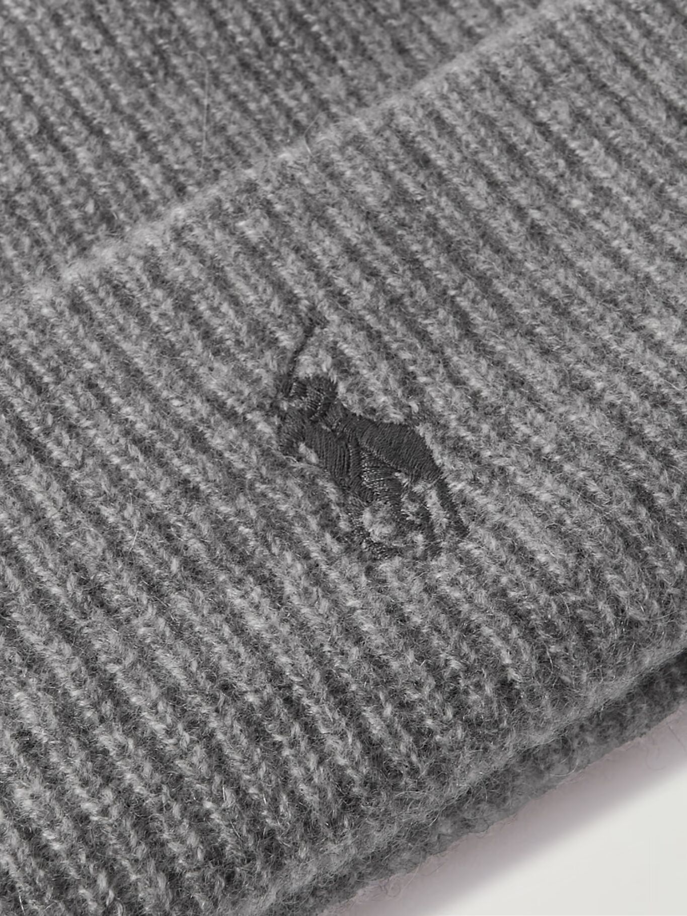

Кашемировая шапка-бини с вышитым логотипом POLO RALPH LAUREN, серый