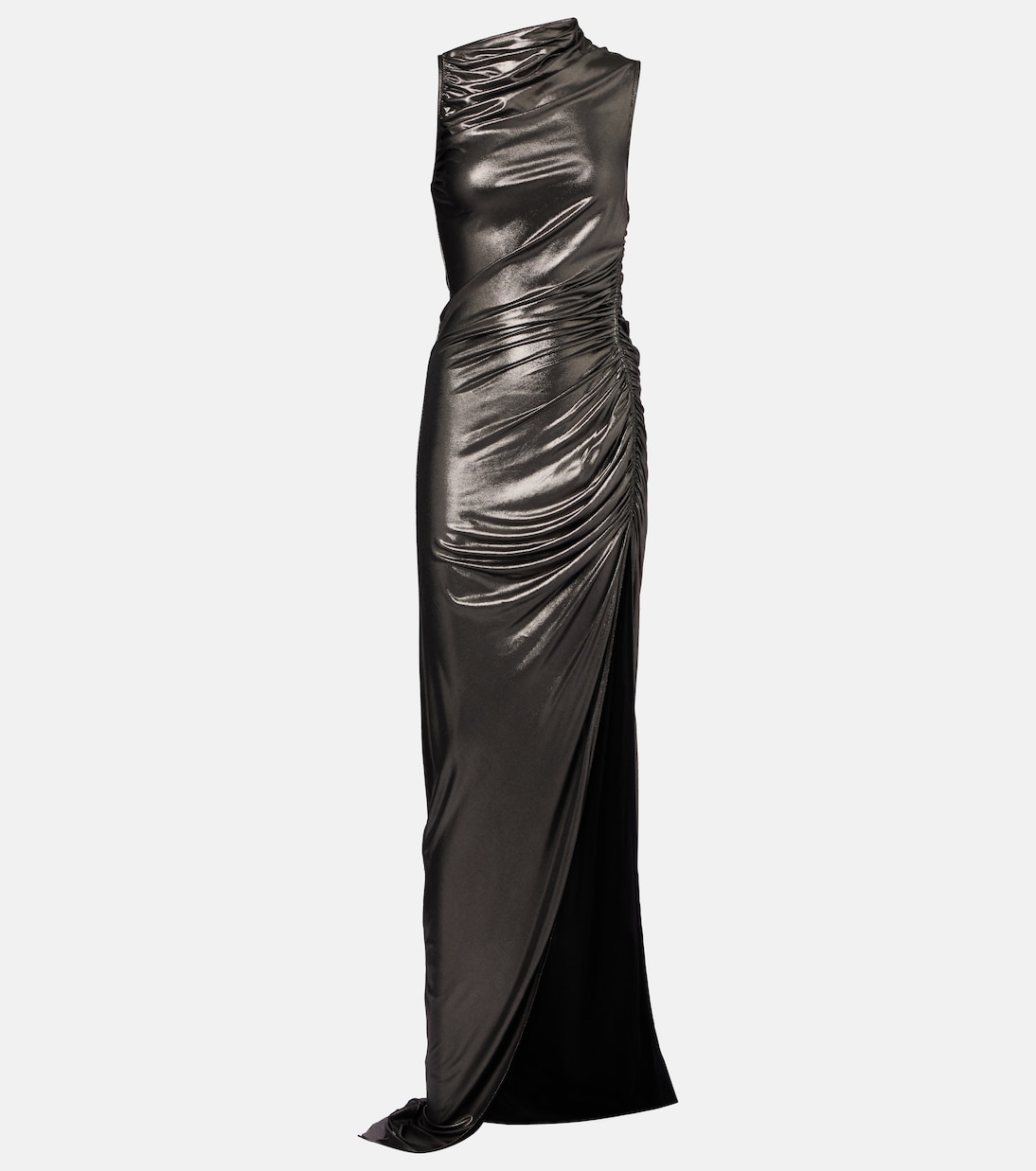 

Платье из джерси с рюшами Rick Owens, Gunmetal