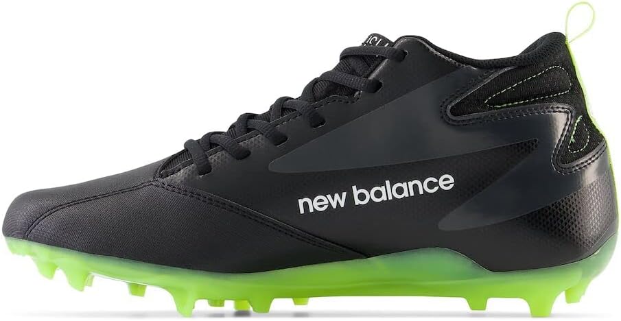 Кроссовки New Balance Rush V4 Mid для лакросса для мужчин, Black/Black/Hi-Lite — фото 2