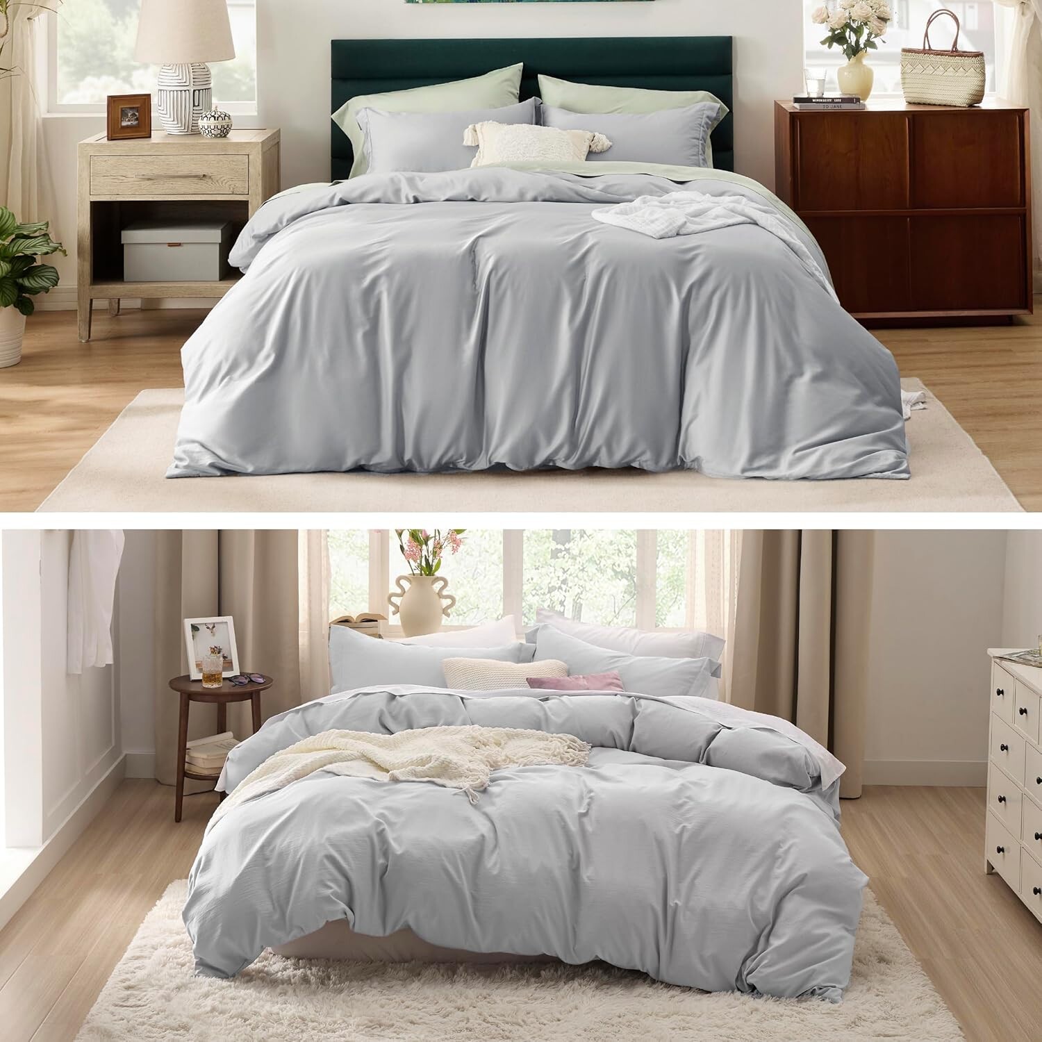 

Комплект пододеяльников размера «queen-size» Bedsure — комплект пододеяльников из гибридного хлопка с охлаждающим эффектом лиоцелла и мягких предварительно выстиранных пододеяльников