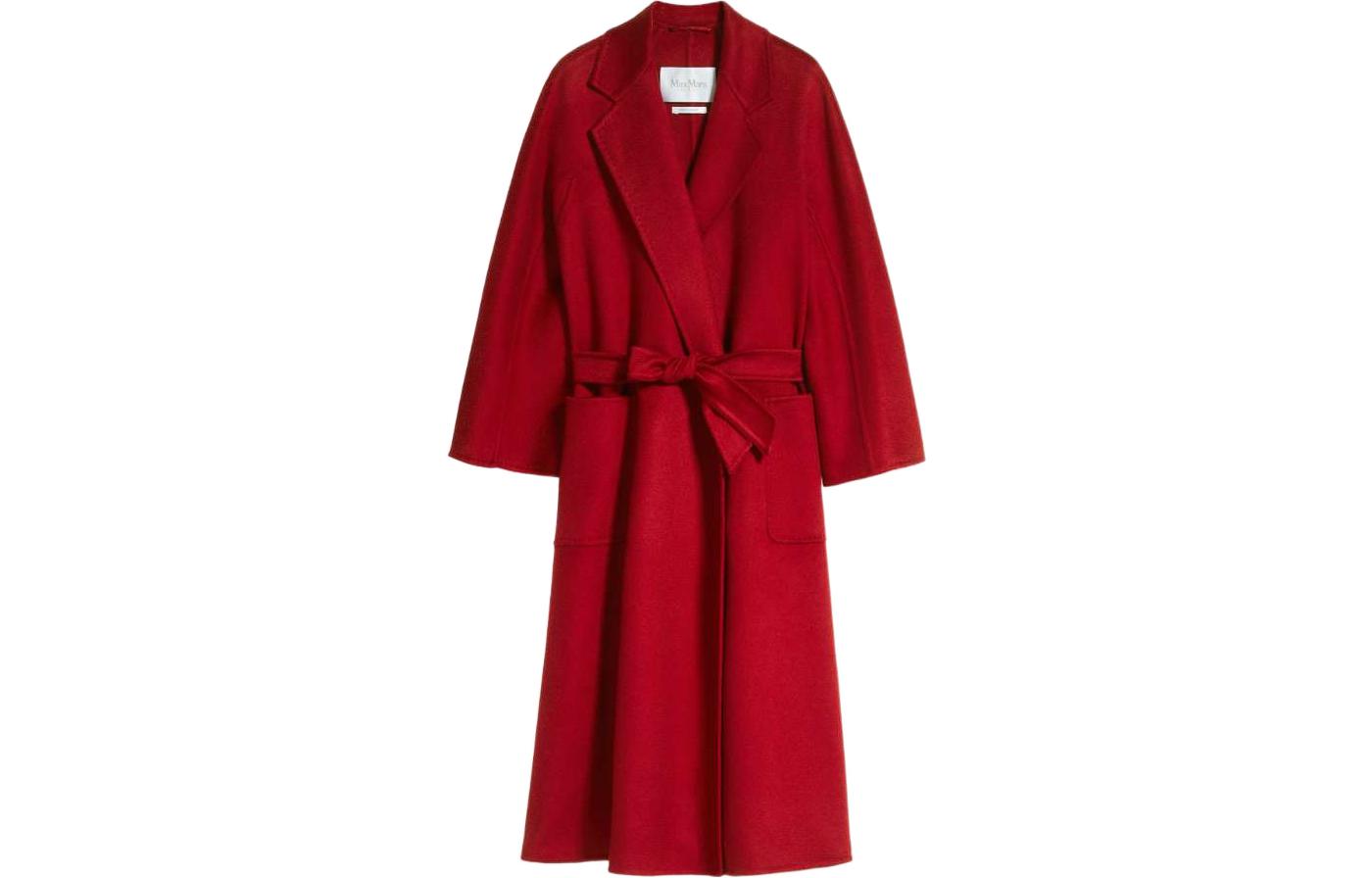 

MaxMara Лакированное пальто бархатной текстуры для женщин красное, Red