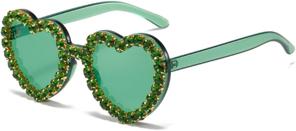 

Персонализированные солнцезащитные очки в форме сердца для женщин, роскошные винтажные солнцезащитные очки, модные очки для отдыха на природе и пляже, очки с защитой от УФ-излучения UV400 TYUVIVO, Green Green