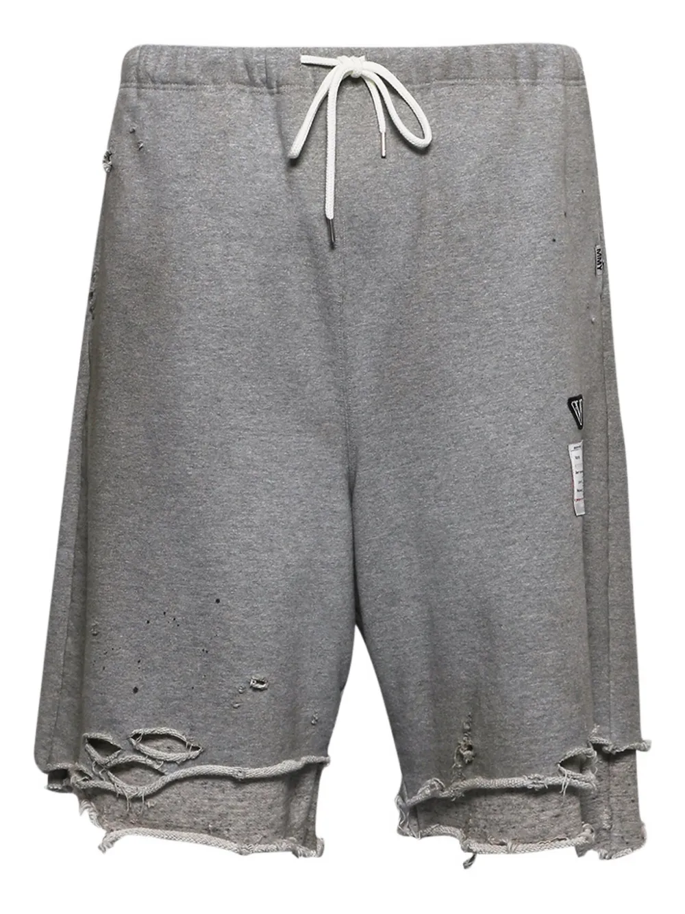 

Многослойные шорты с эффектом состаривания Maison Mihara Yasuhiro, серый