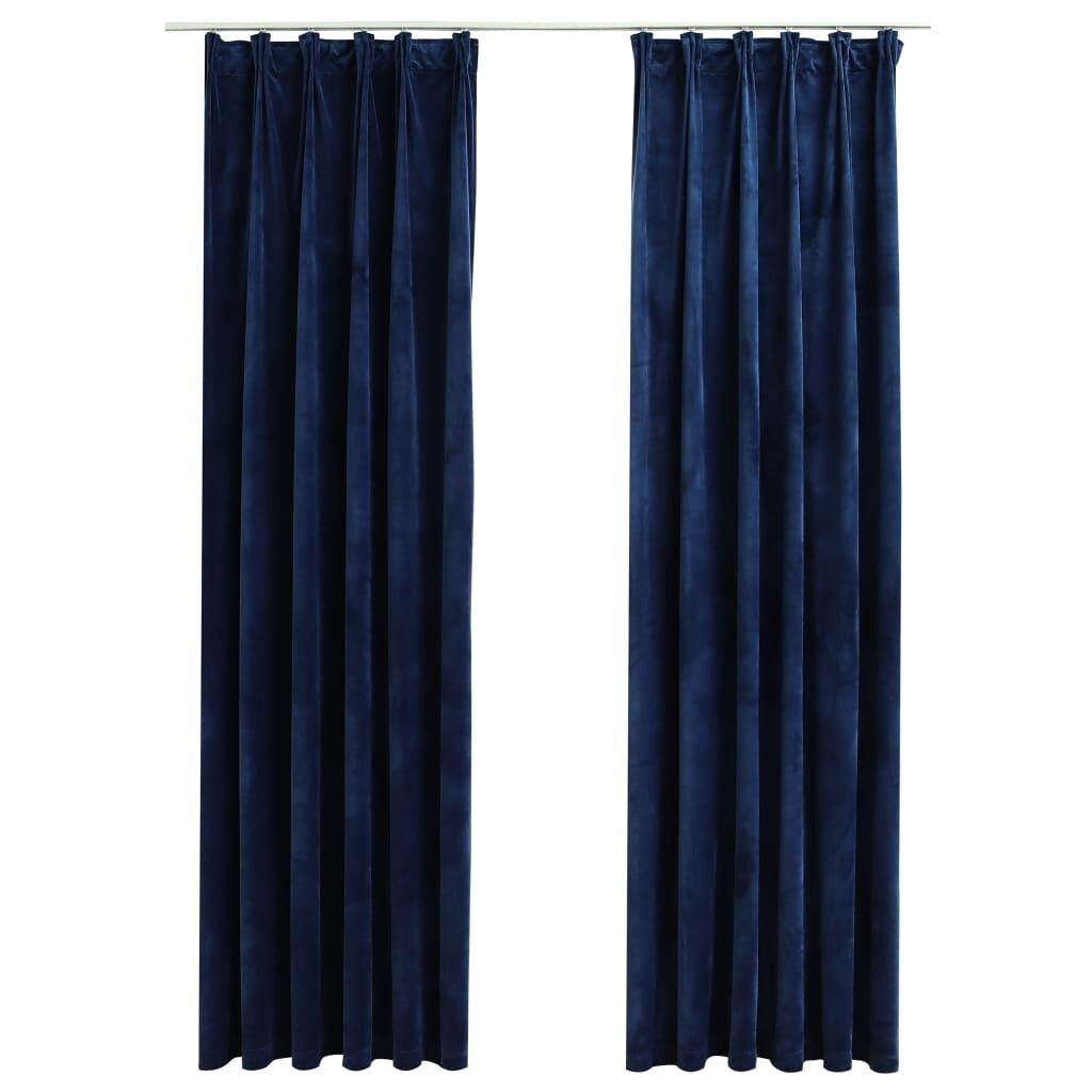 

VidaXL Крючки для плотных штор 2 шт. Бархатные, темно-синие, 140x245см