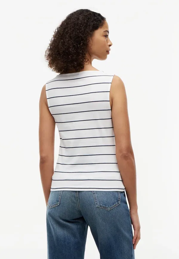 Топ-лодочка Tommy Hilfiger Classic Script Boat, цвет экрю / тёмно-синий — фото 3