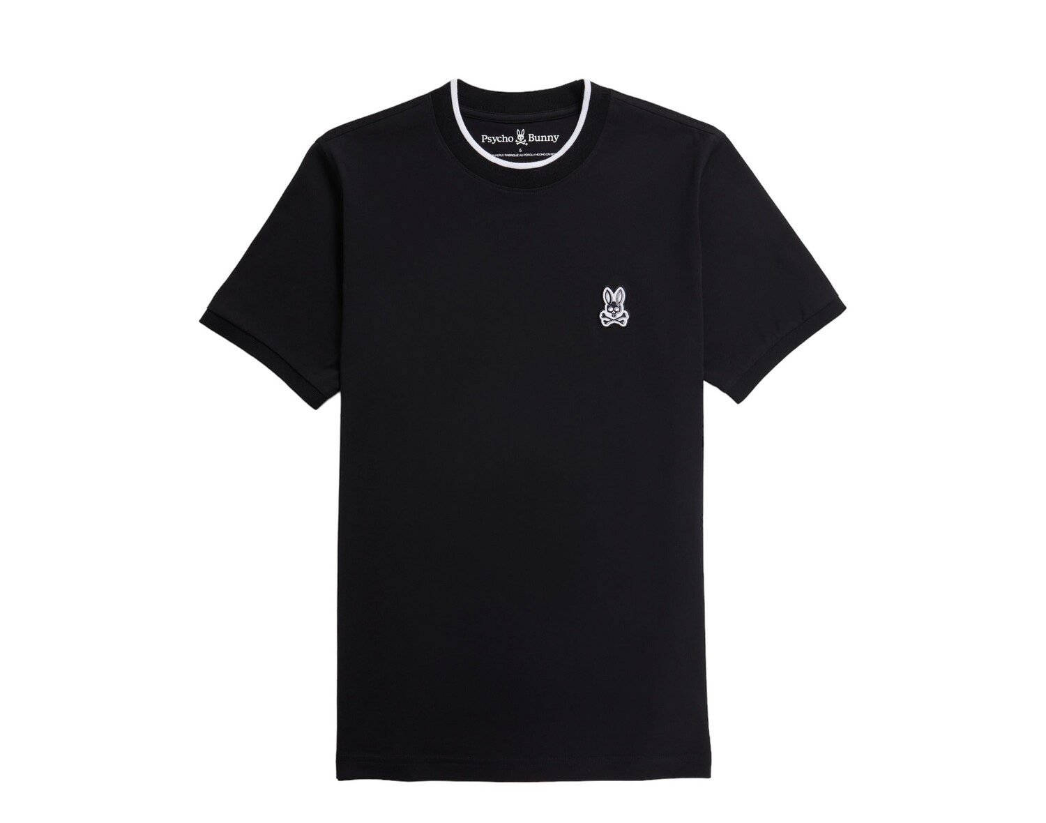 

Модная черная мужская футболка Psycho Bunny Serge с круглым вырезом B6U705X1PC-BLK, черный