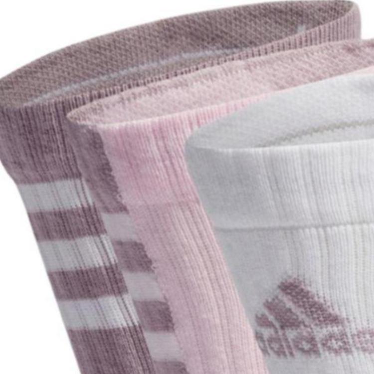 Носки до середины икры Унисекс 3 пары Adidas, 3 пары (Белый+Прозрачный розовый+Бокситовый коричневый) — фото 3