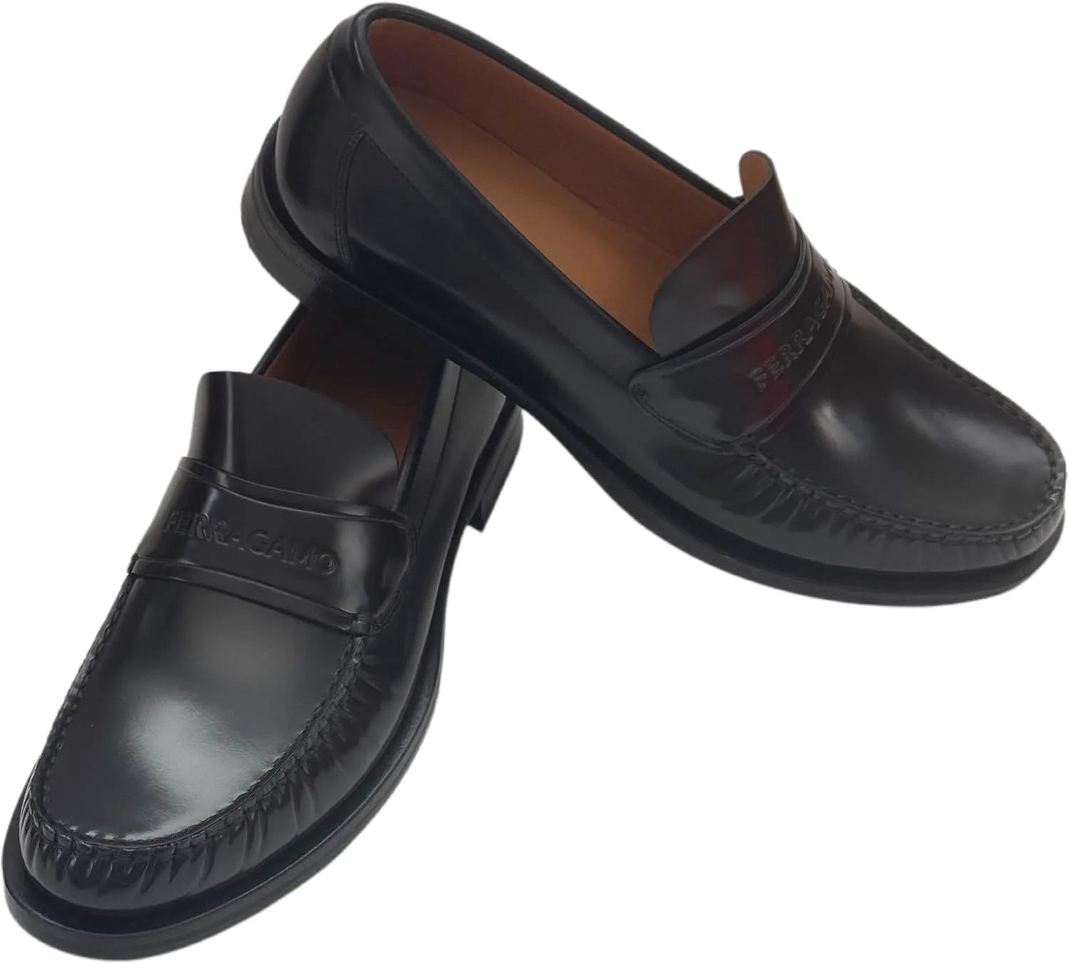 Мокасины Ferragamo Fillmore из черной телячьей кожи, слипоны, повседневные туфли-лоферы для мужчин (Salvatore) — фото 4