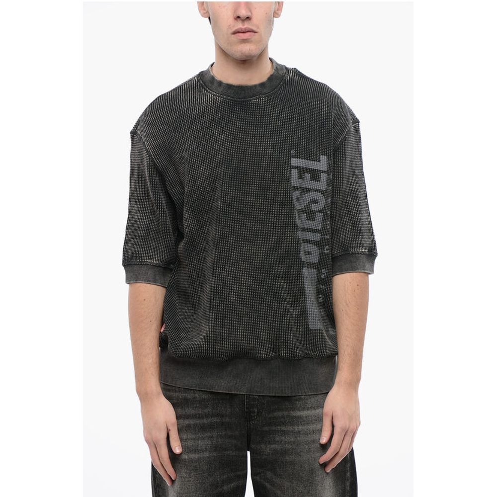 

RED TAG Хлопковый свитер S-COOLWAFY-N1 с круглым вырезом и боковым лого Diesel, Gray