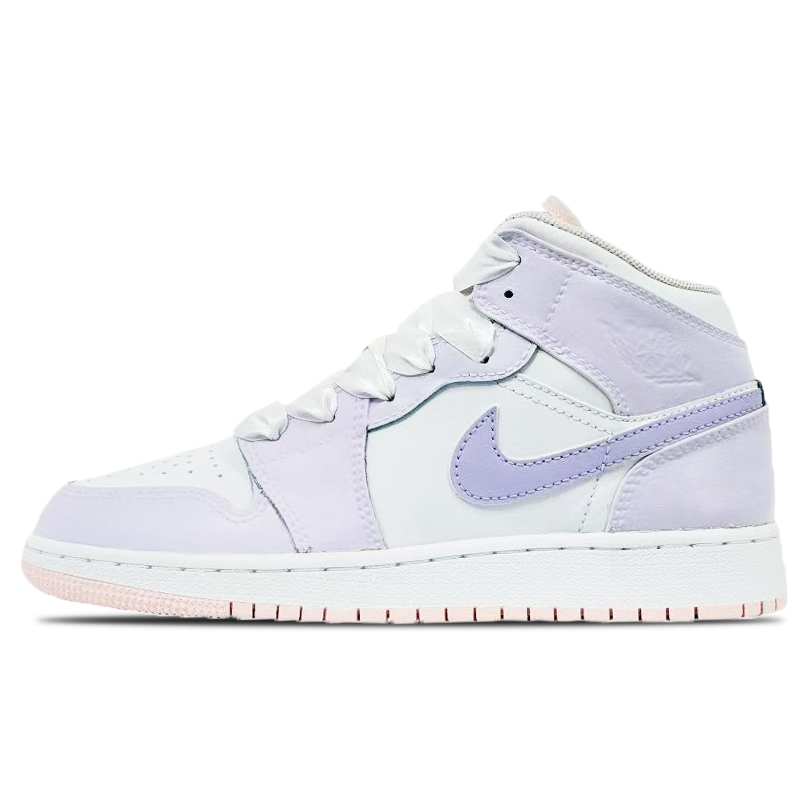 

Jordan Air 1 нескользящие высокие детские баскетбольные кроссовки Purple White для подростков
