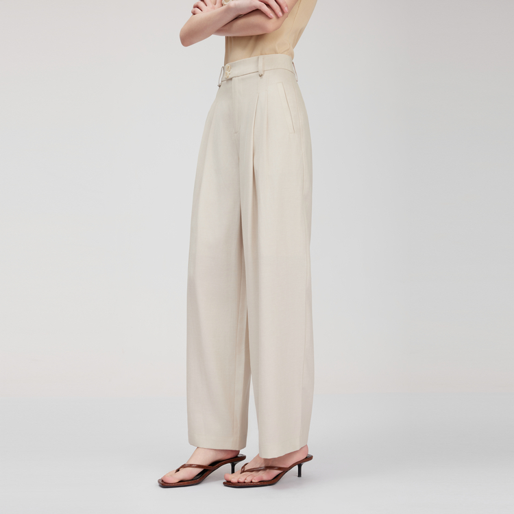 

ELLE Повседневные брюки женские Khaki тонкие прямого кроя