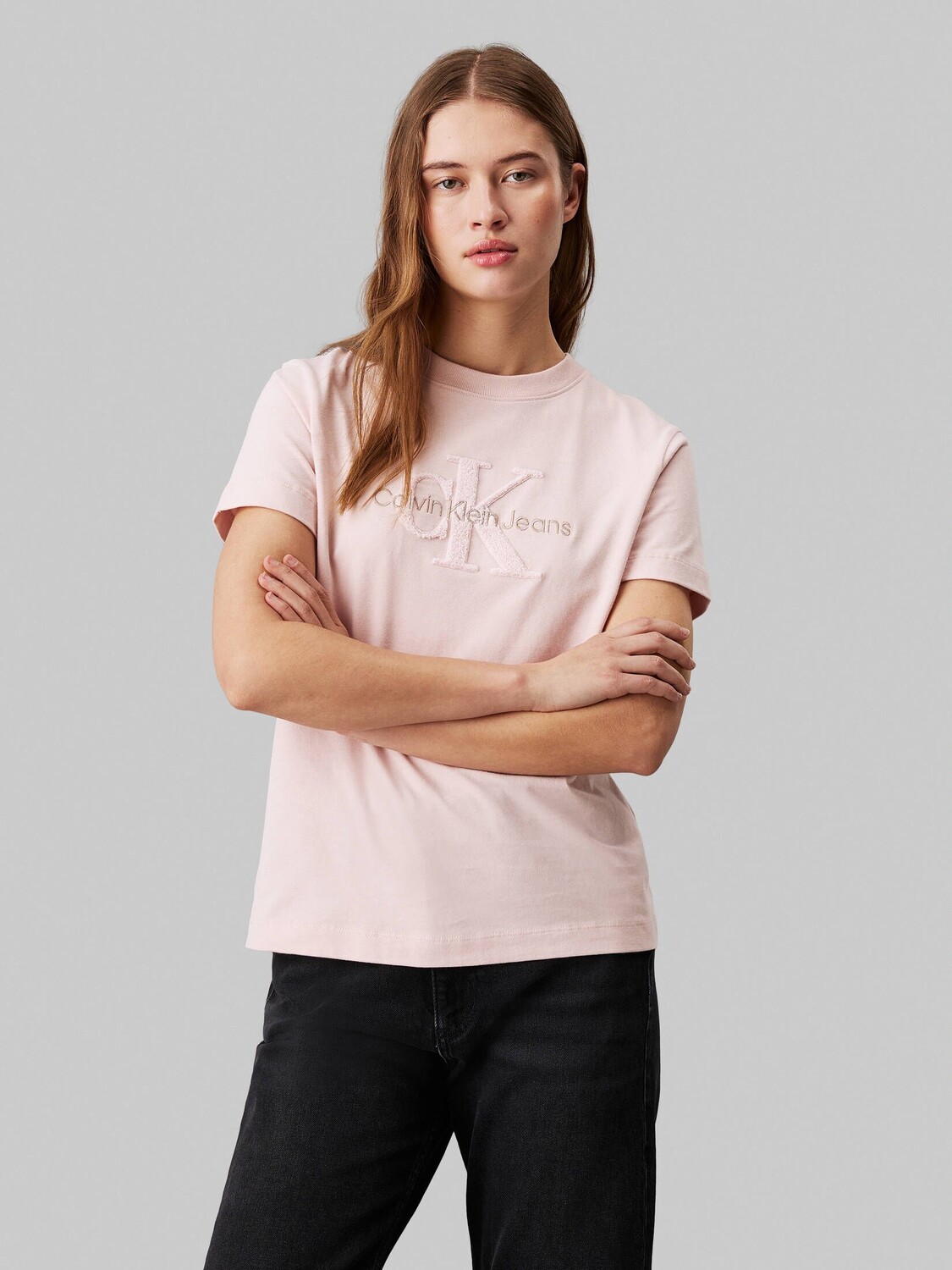 

Футболка из синели с монологом Calvin Klein, розовый