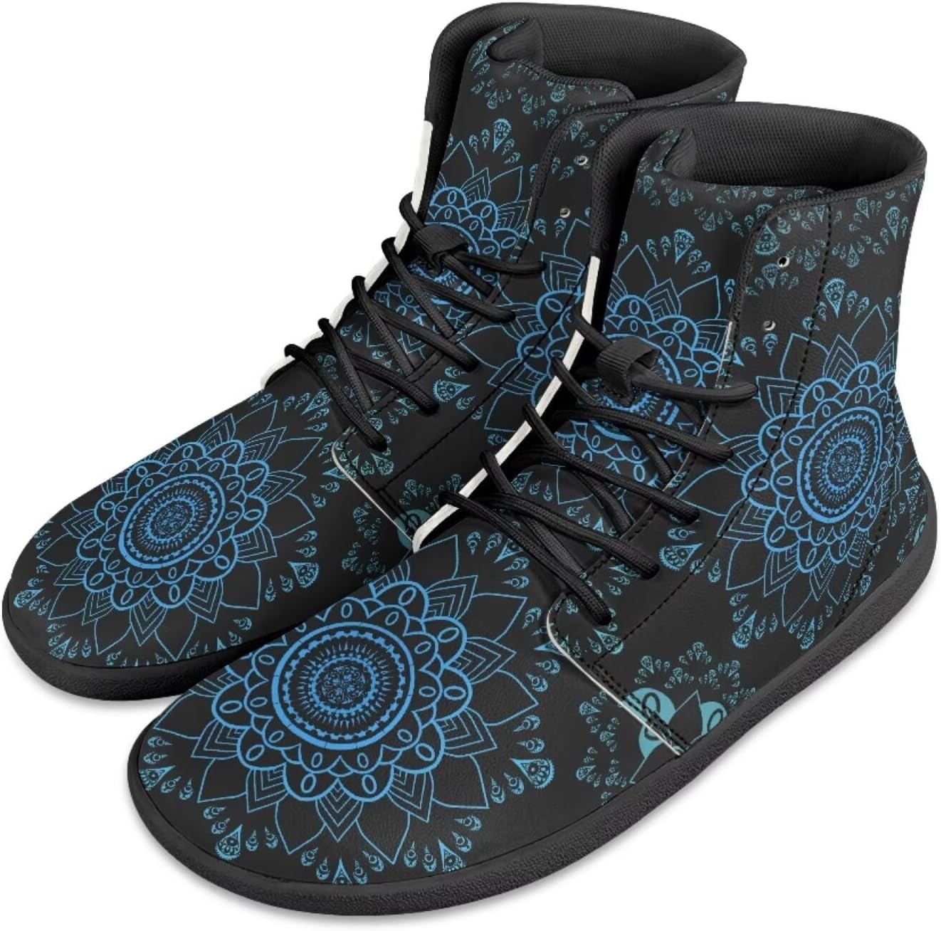 

Мужские минималистичные босоножки Jeiento Mandala, обувь для бега с широкой носочной частью, ботинки из искусственной кожи, нескользящие кроссовки на шнуровке, синий