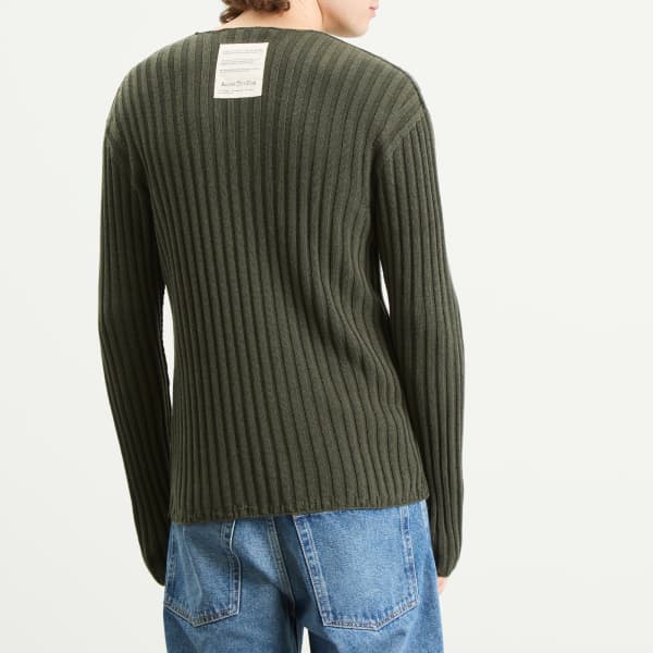 Джемпер Kartic из хлопка с ребристой отделкой Acne Studios, vintage зеленый — фото 3