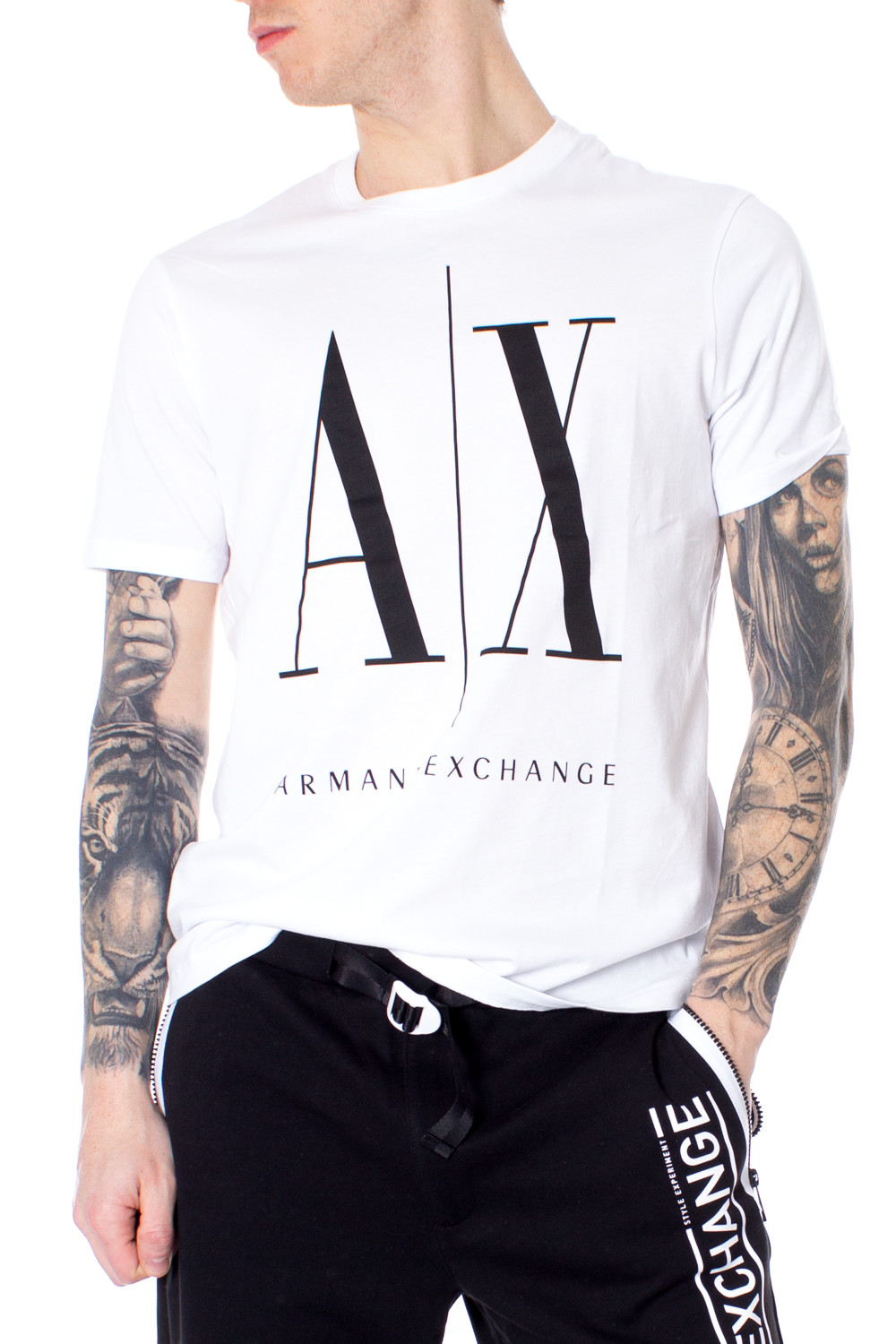 

Футболка мужская Armani Exchange с большим логотипом, белый