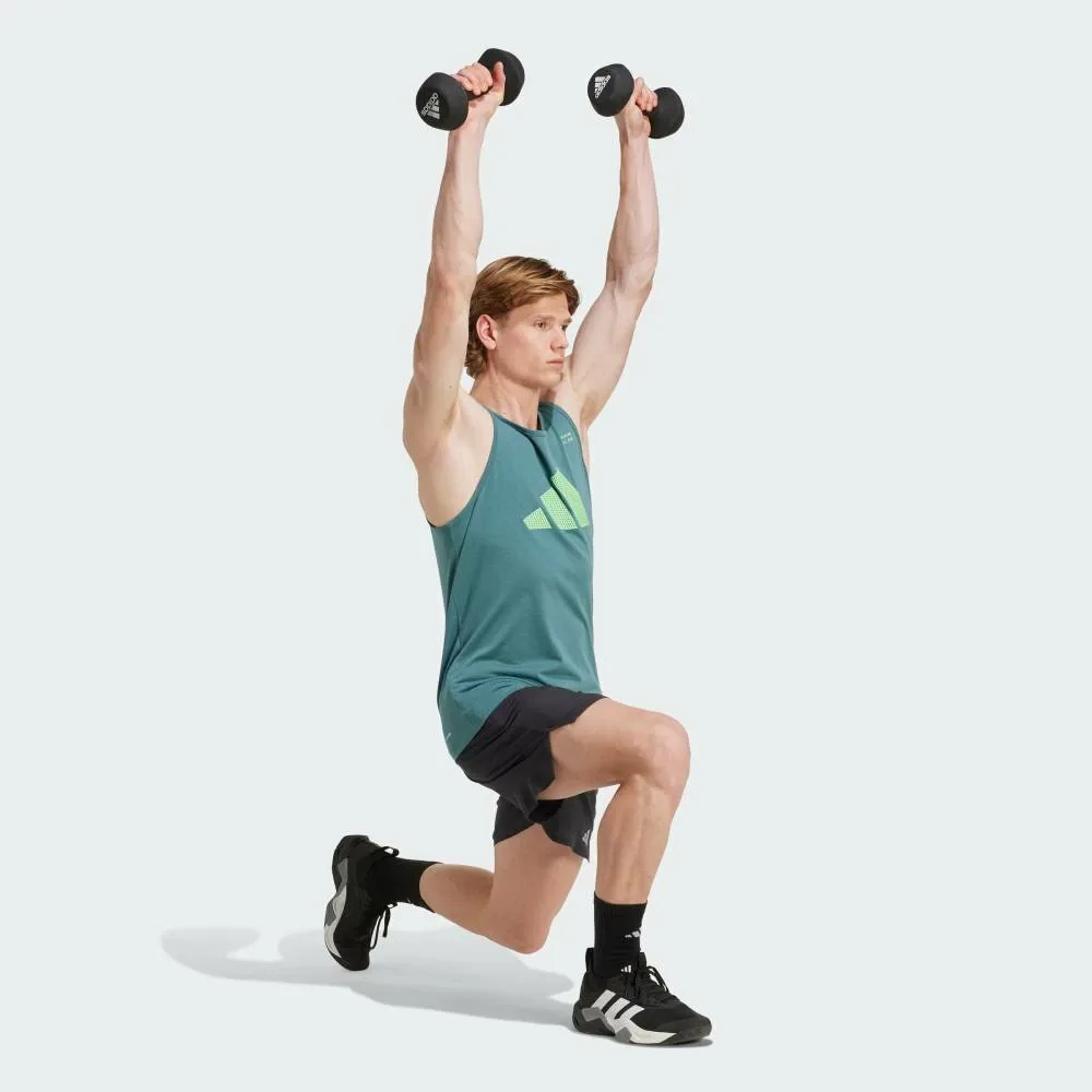 Тренировочная майка ClimaCool Category Training Graphic Tank Adidas, Turquoise — фото 3