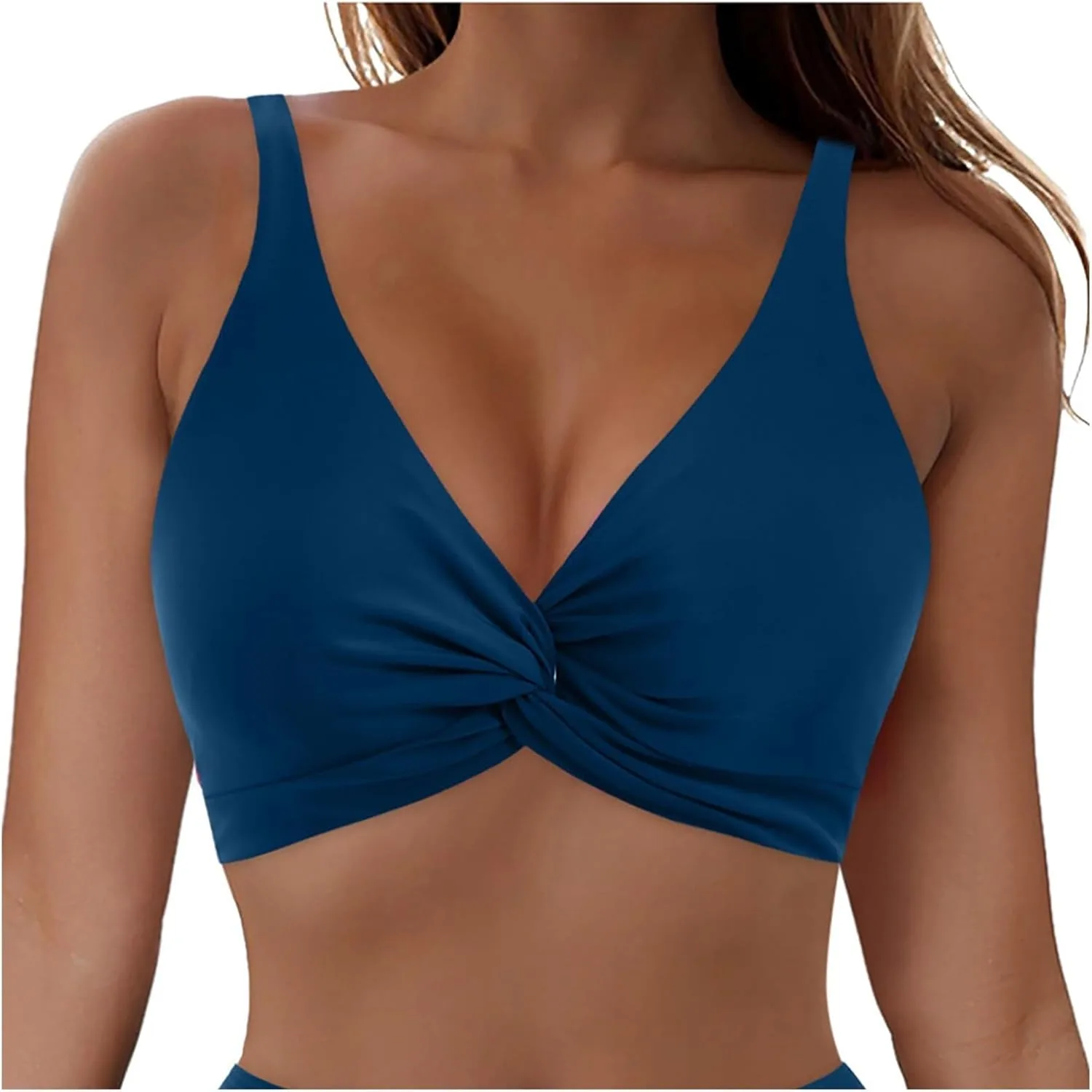 

Топ бикини для женщин Push Up с V-образным вырезом и регулируемыми бретелями Drymnoc