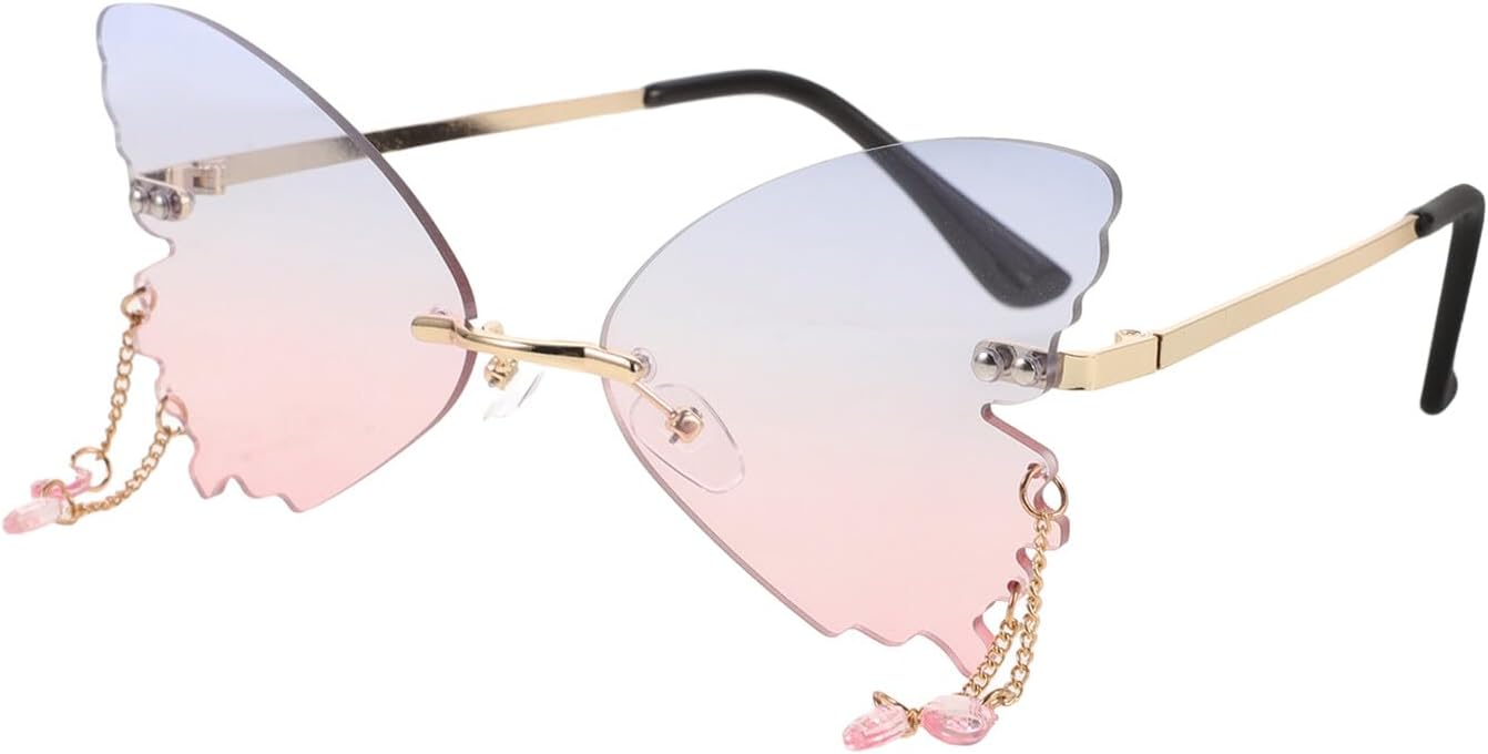 

Солнцезащитные очки TEHAUX Butterfly для женщин, модные очки для вечеринок, сине-розовые линзы, золотая оправа, стильные солнцезащитные очки для активного отдыха, Multi - Excellent craft