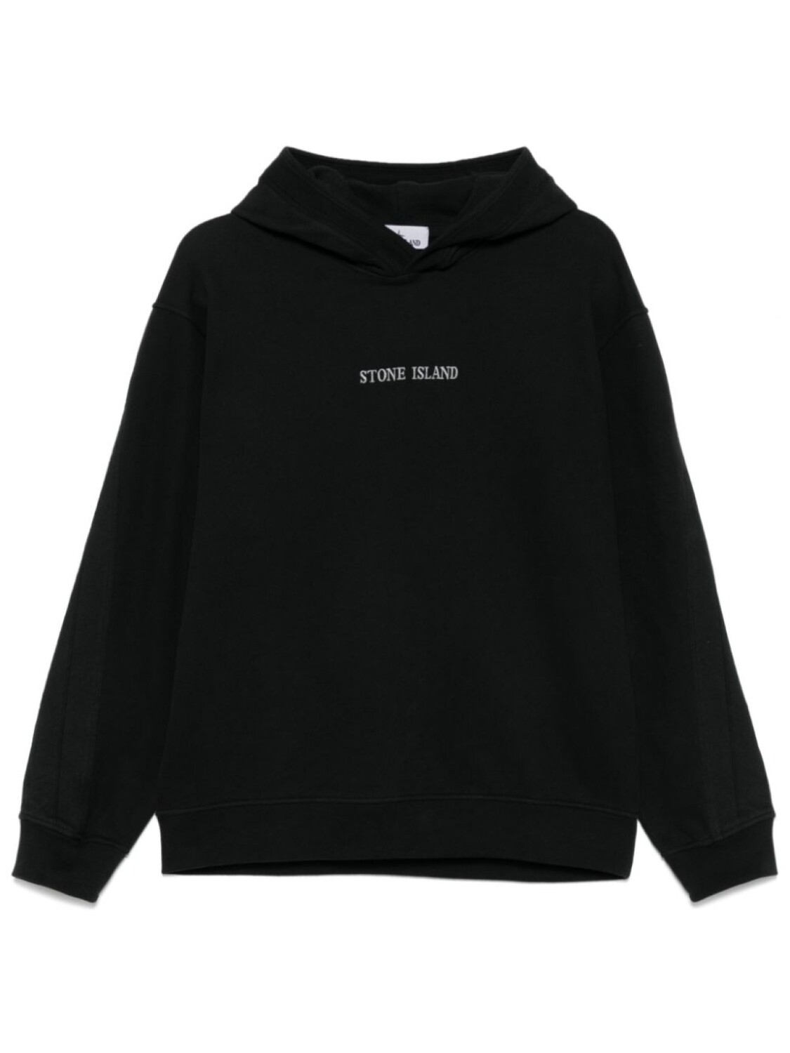 

Толстовка с капюшоном из органического хлопка и джерси Stone Island, черный