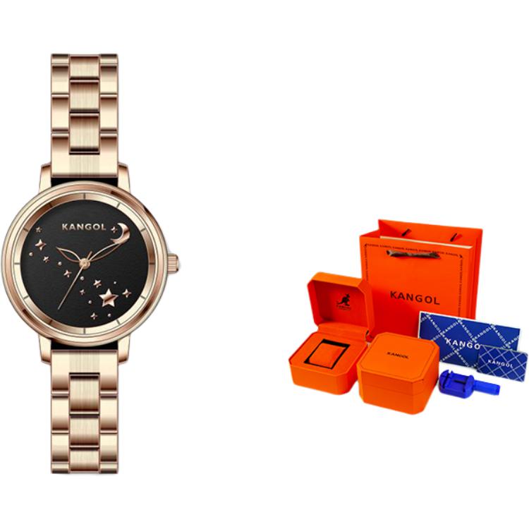 

KANGOL Часы Wrist Galaxy Collection Quartz Movement Metal Strap Watch Women's Watch Gold Dial
