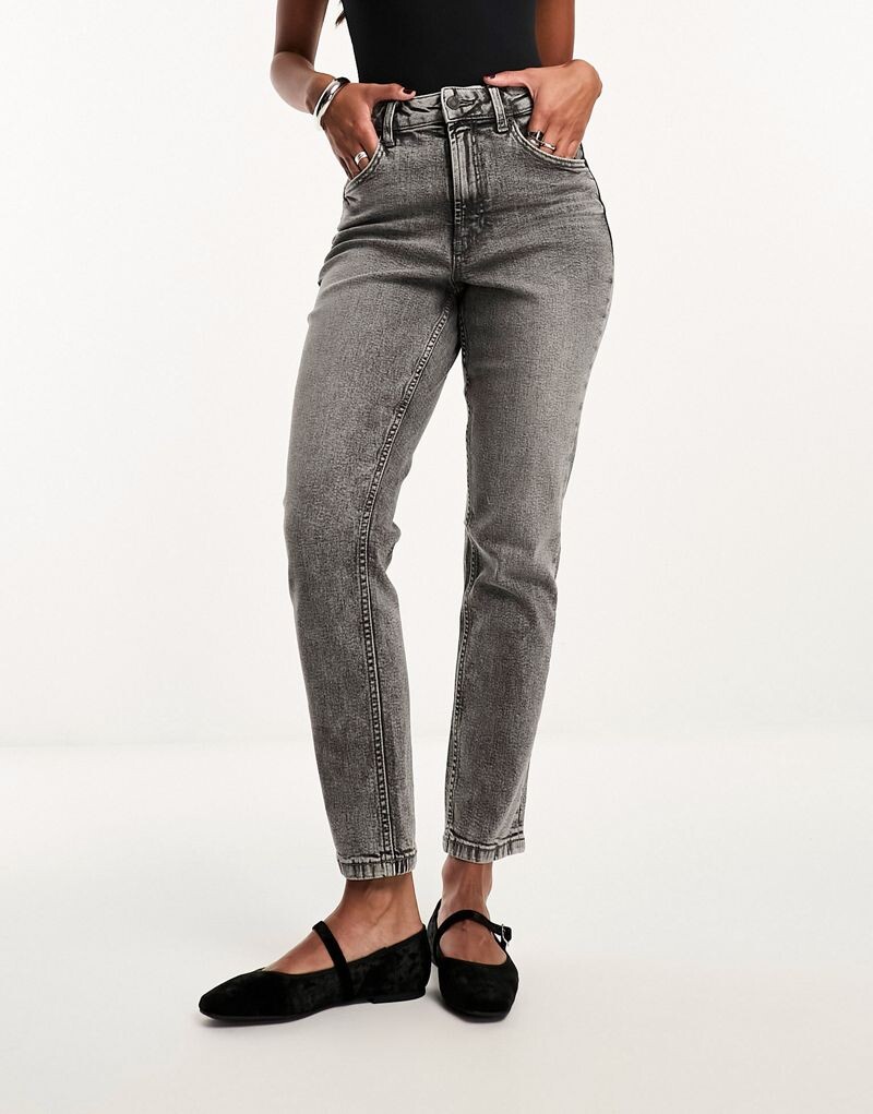 

Серые узкие джинсы Mom ASOS DESIGN