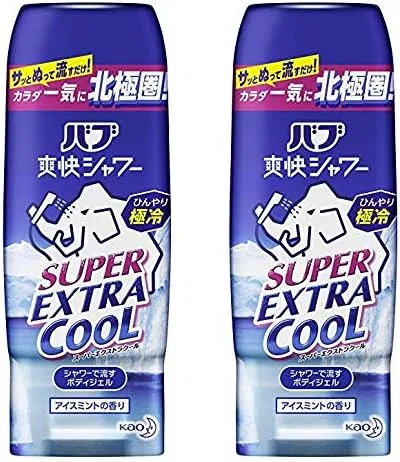 Гель для душа освежающий Bub Super Extra Cool, набор 2 шт., 210 г, мята Bab