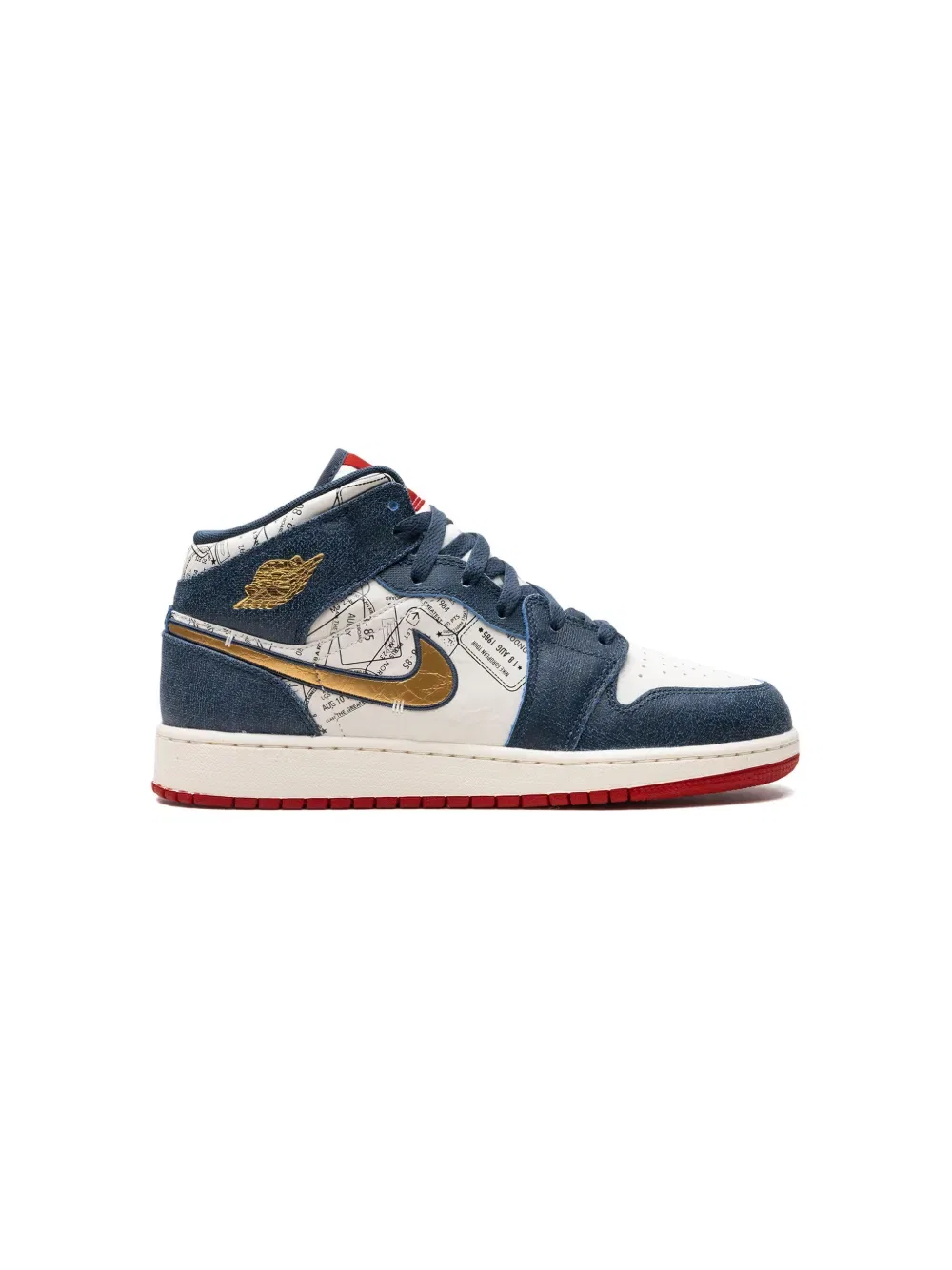 Кроссовки Air Jordan 1 Mid SE "Take Flight" Jordan Kids, синий — фото 2