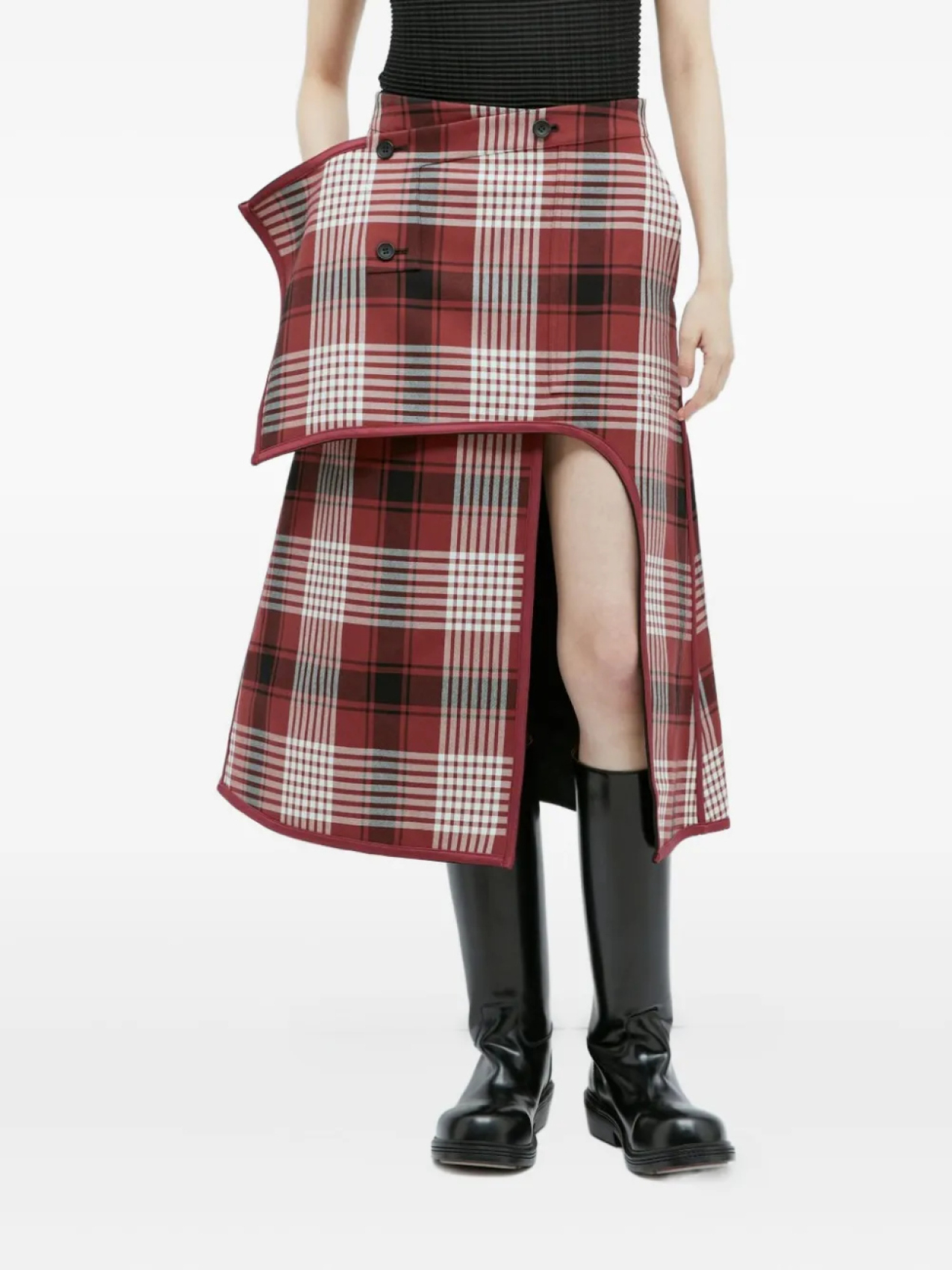 

Issey Miyake юбка миди в клетку, красный