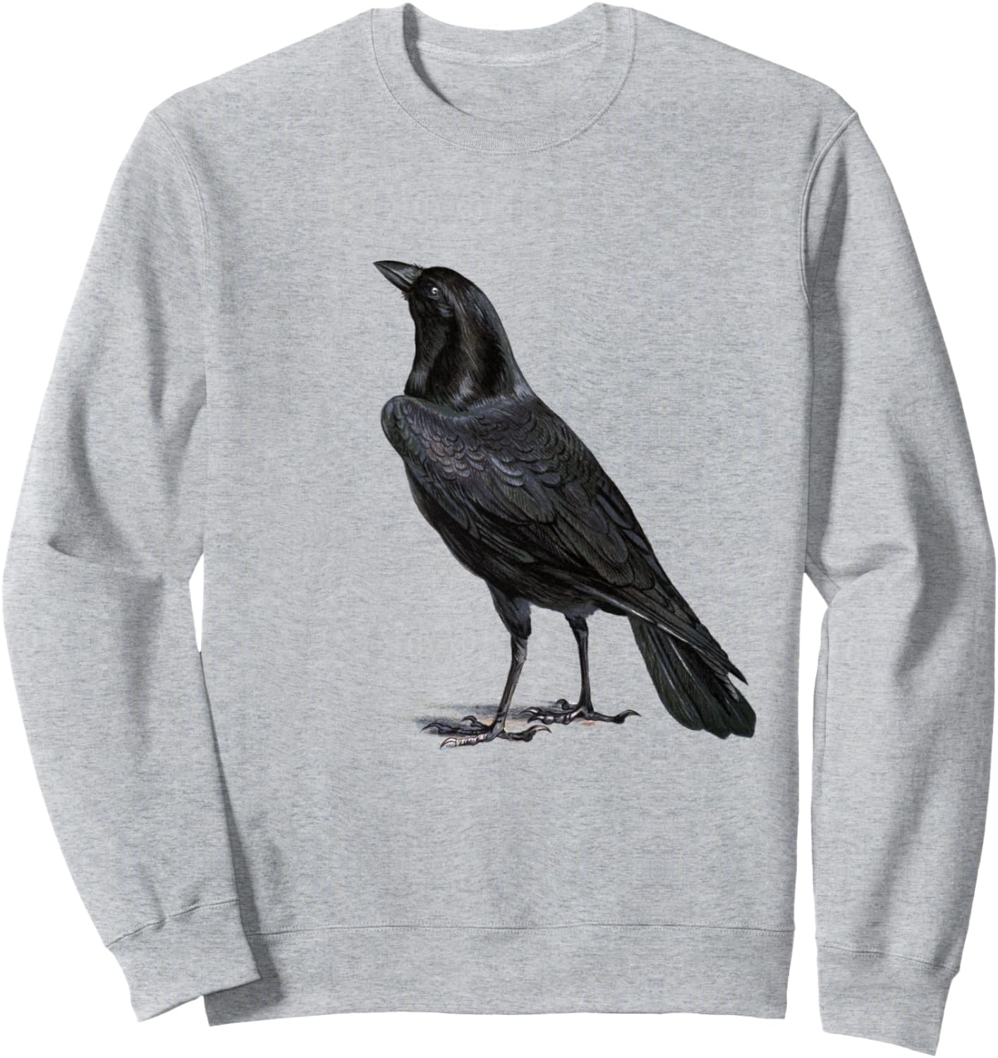 

Винтажная иллюстрация вороны. Толстовка с изображением вороны, серая Raven, Серый, Винтажная иллюстрация вороны. Толстовка с изображением вороны, серая Raven