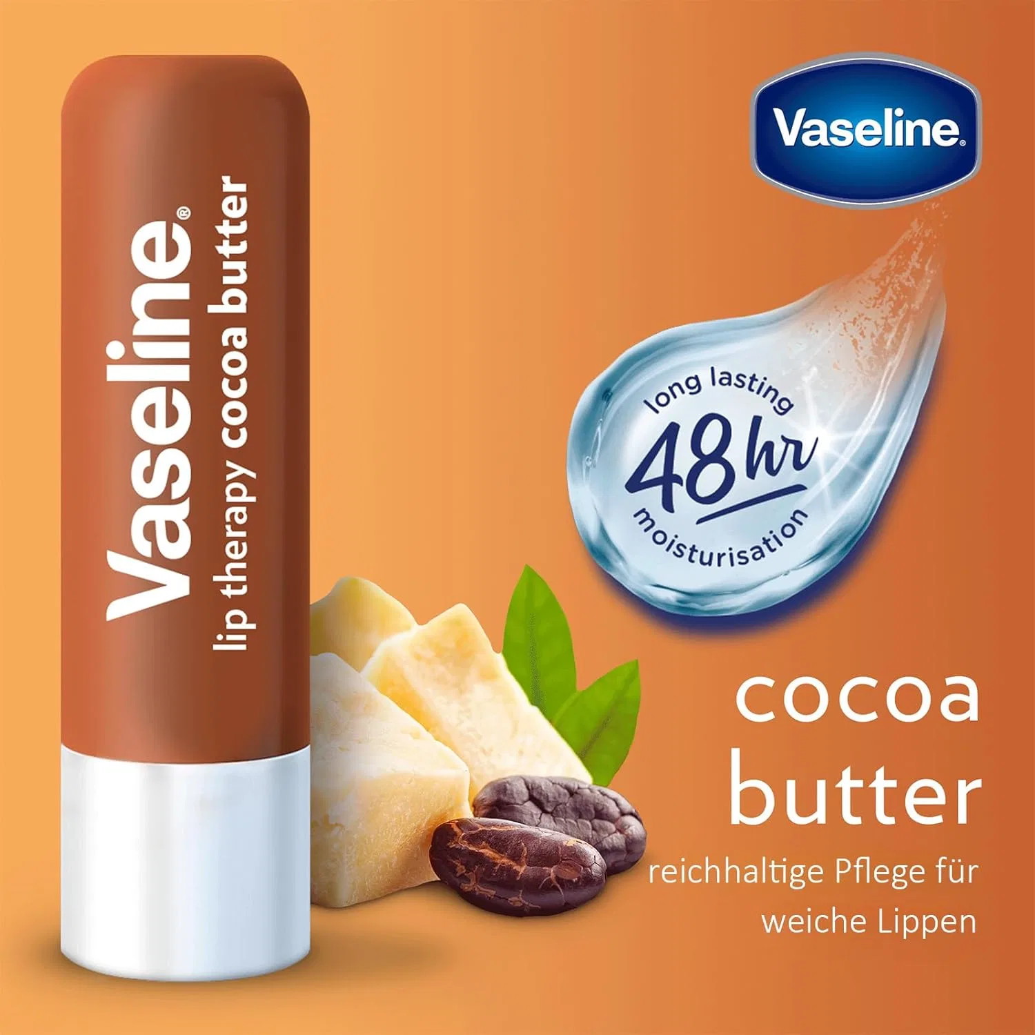 Питательный бальзам для губ Vaseline Lip Therapy с маслом какао, 4.8 г Vaseline — фото 2