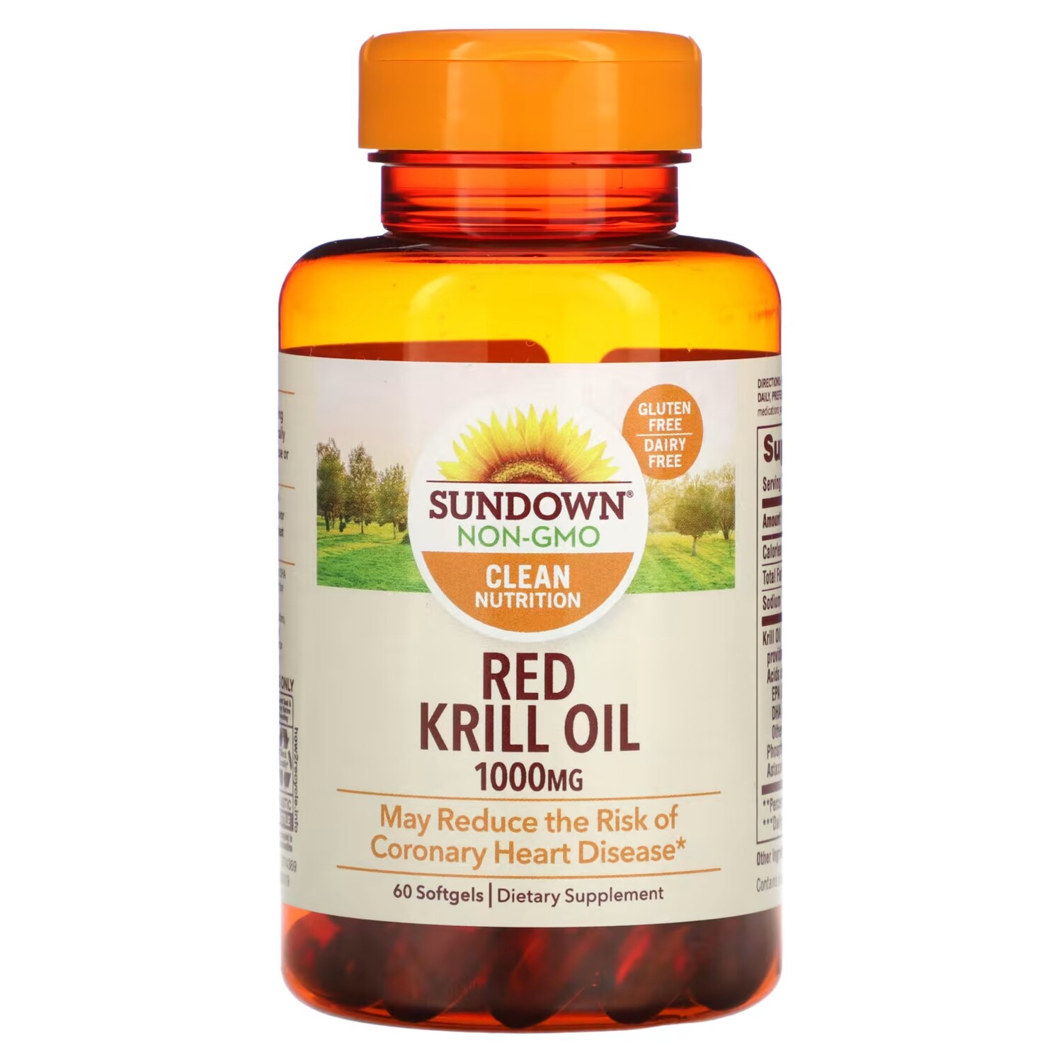 

Масло красного криля Sundown Naturals 1000 мг, 60 мягких таблеток